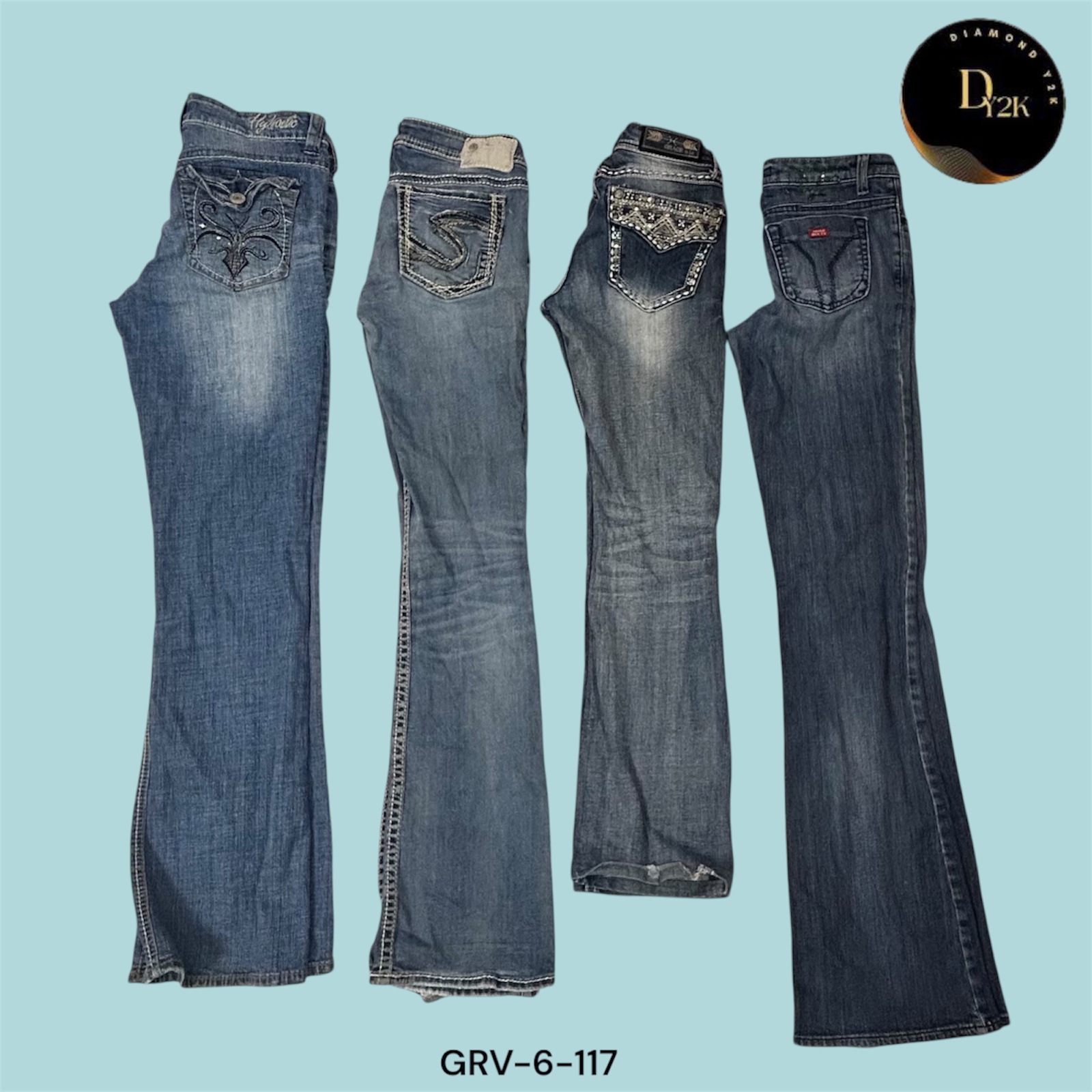 Y2K Traum Flare Jeans | Grunge Baddie Fit (GRV-6-117)