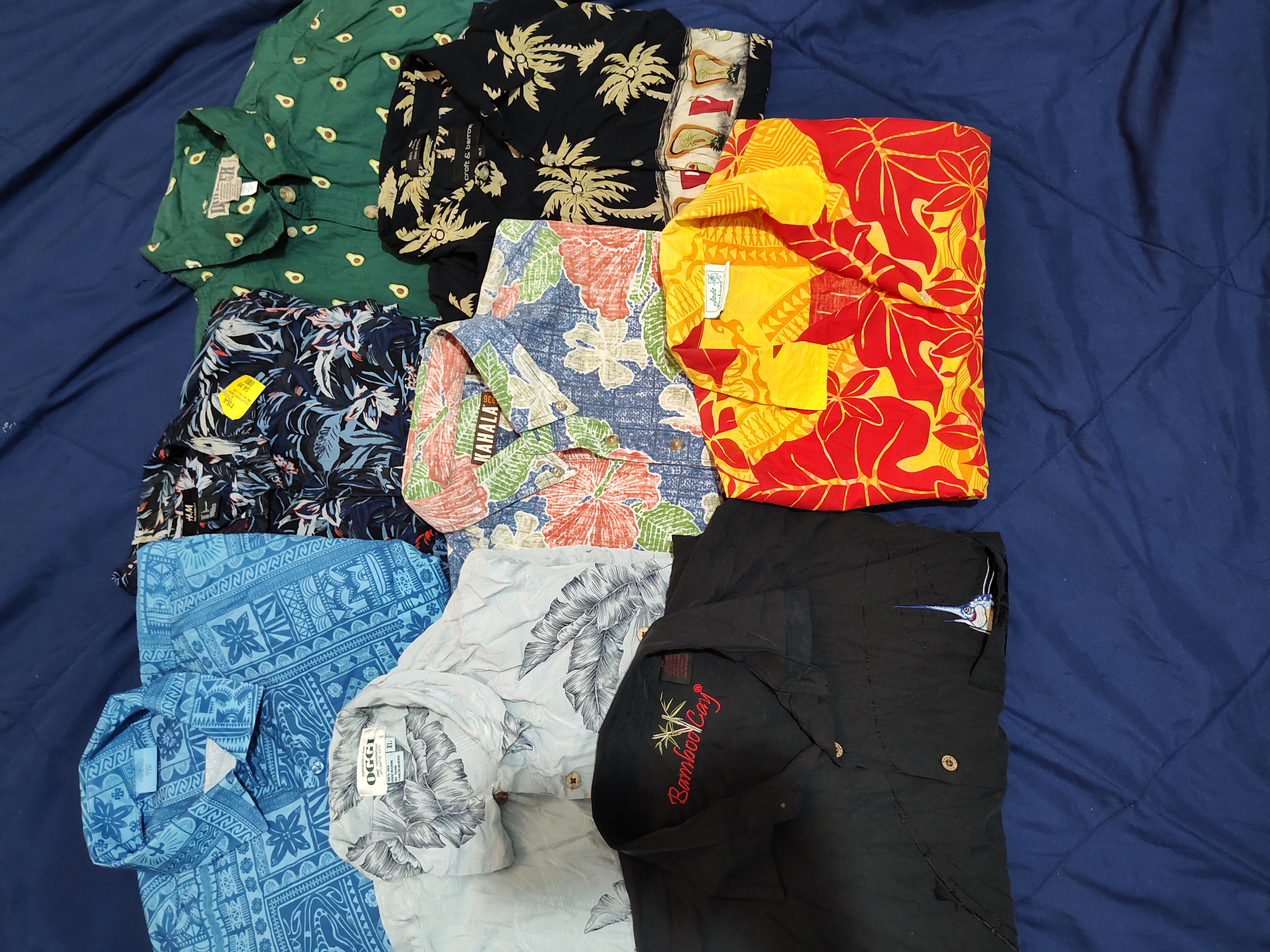 #01 Hawaiian printed men shirts 23pcs