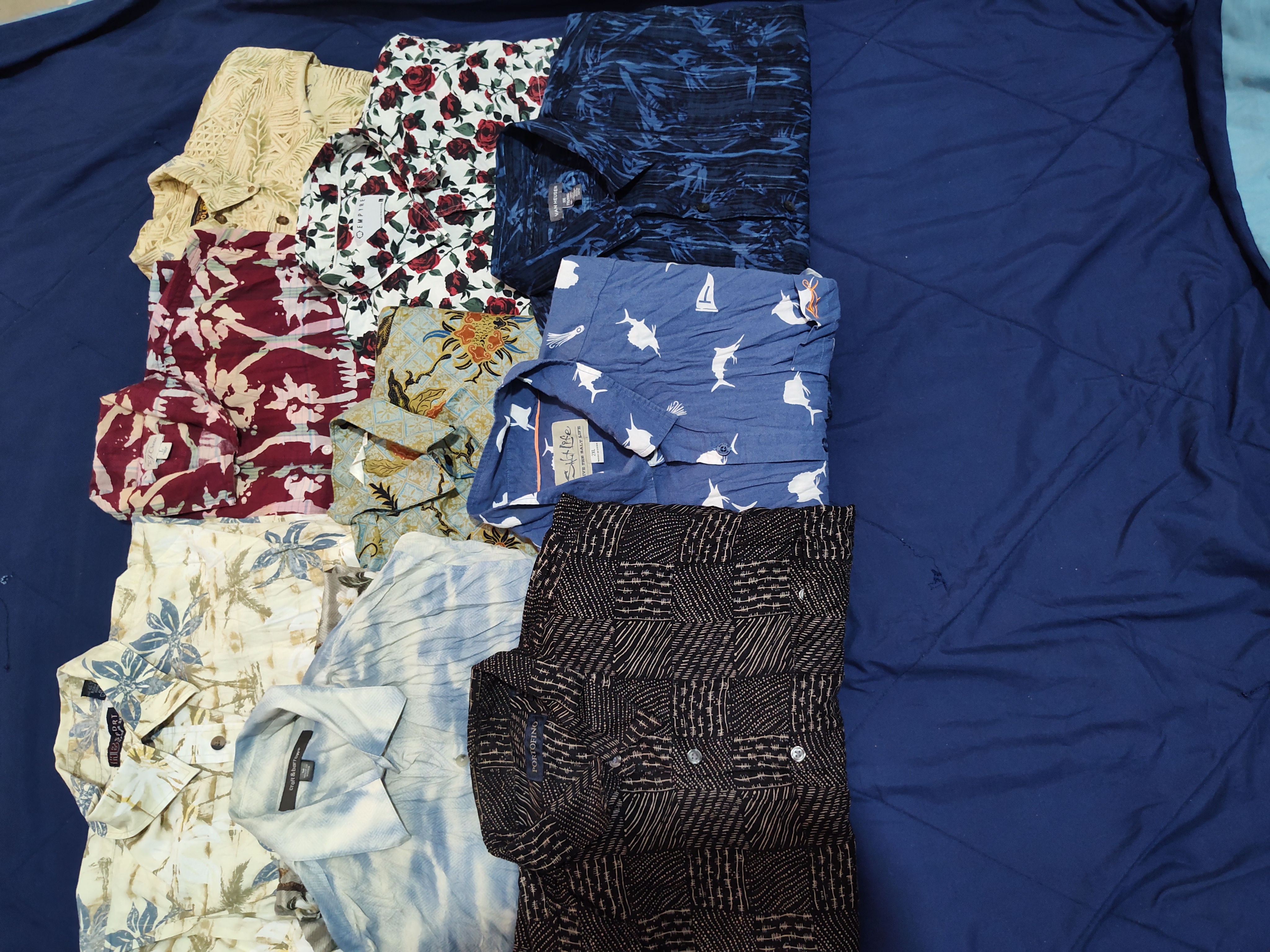 #03 Hawaiian printed men shirts 23pcs