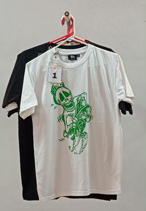 CR-106 Überarbeitetes Style Bedrucktes Stussy T-Shirt