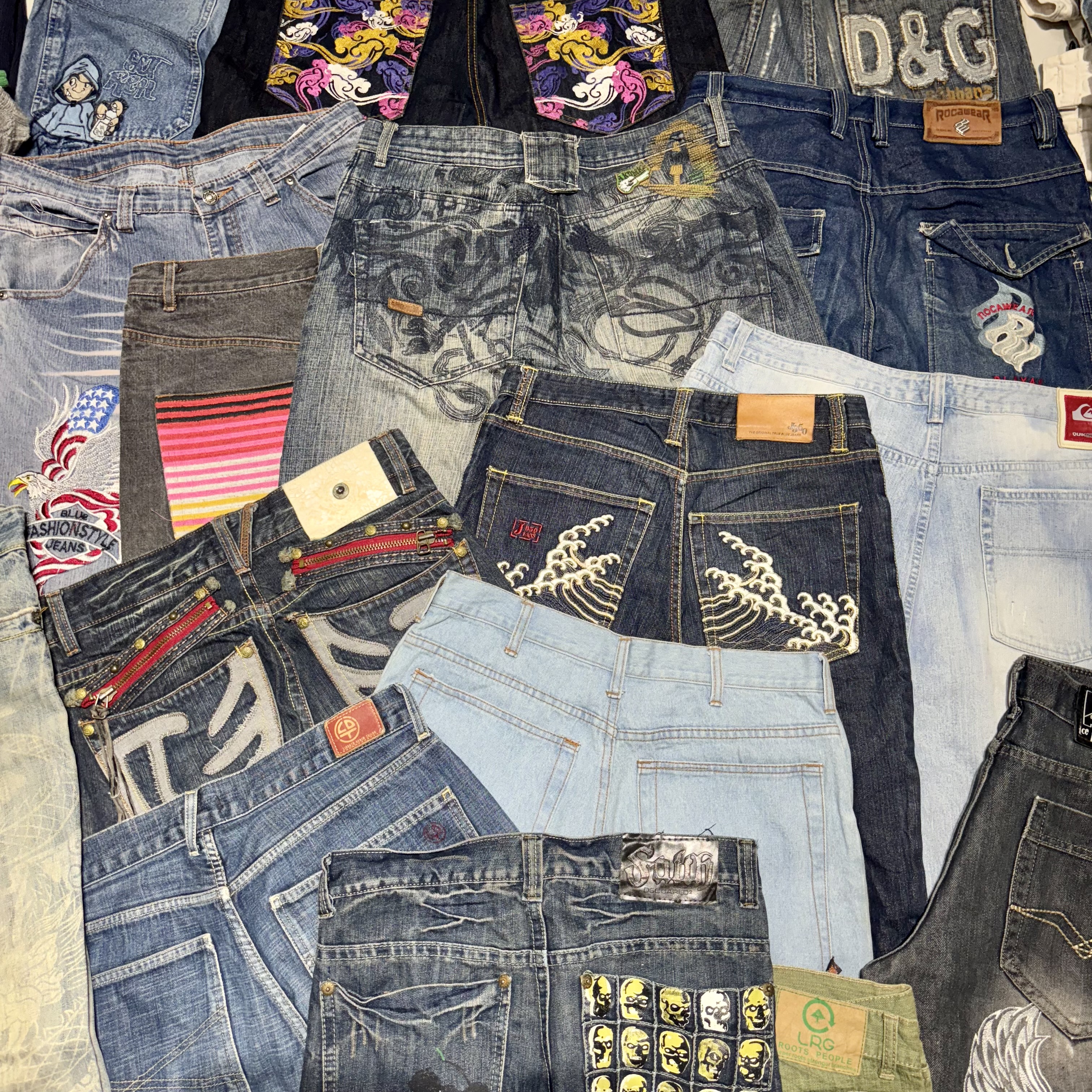Hip Hop and Japanese Style Embroidered Jeans