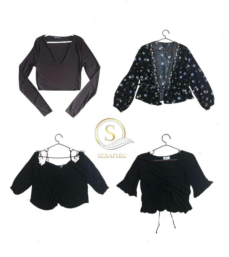 Schwarze Rave Mix Tops