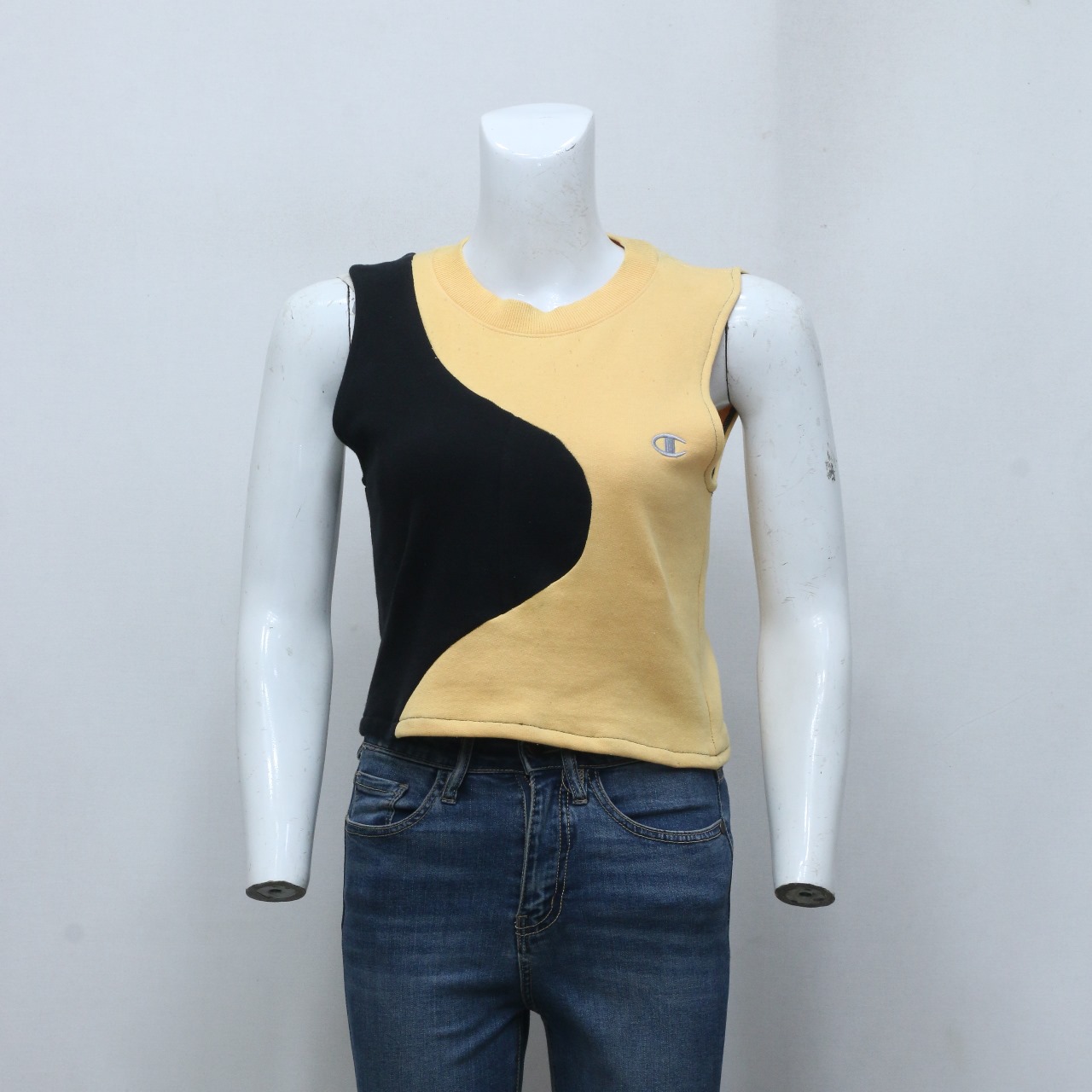 CR-122 Reworked Mix Branded Ladies Crewneck Tanktops