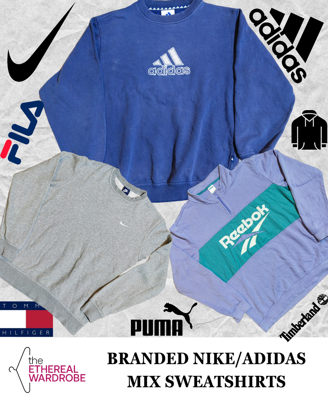 Branded Sweatshirts Including Nike and Adidas Bundle of 10 pcs (RN#1233)