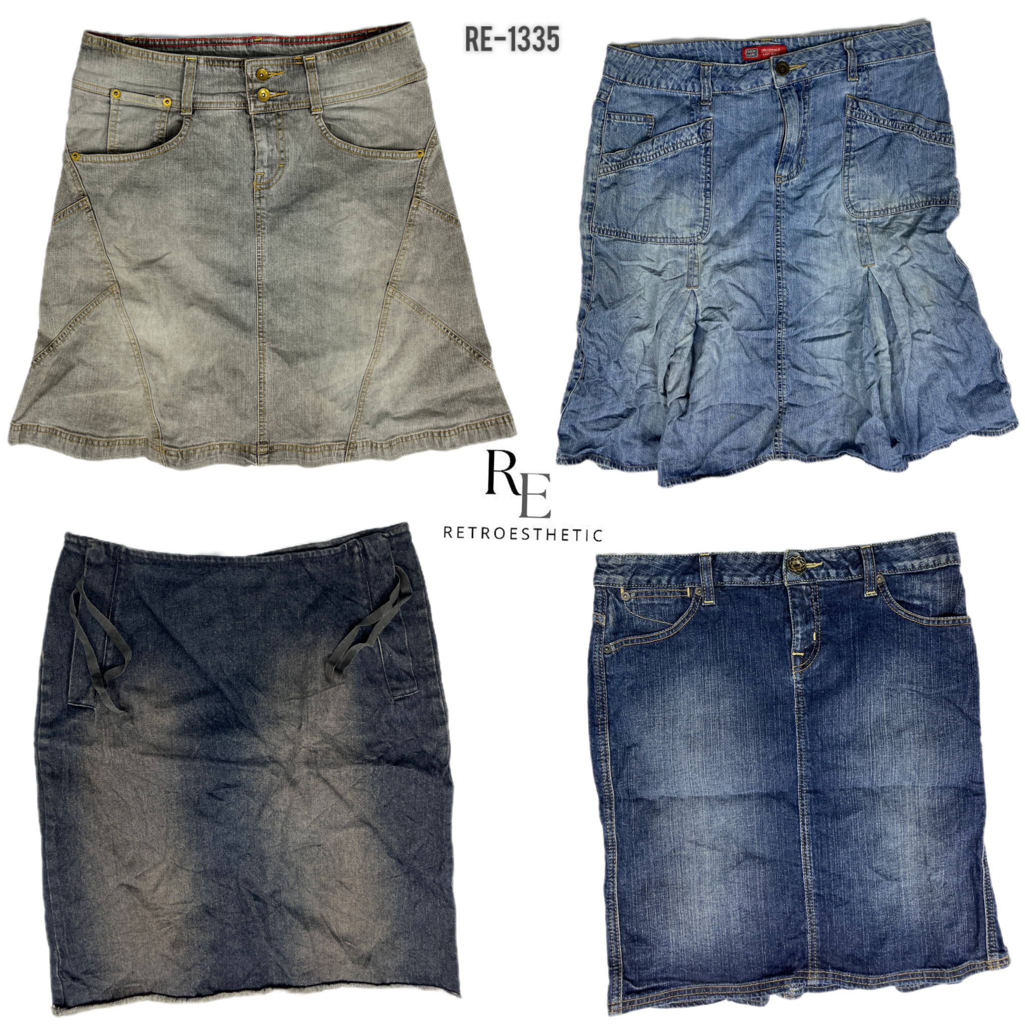 Y2K Britney Era Denim Midi Skirts (RE-1335)