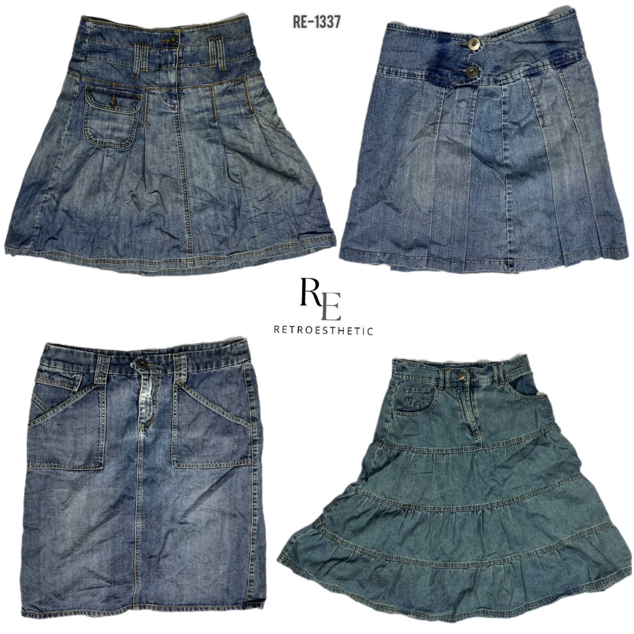 Y2K Britney Era Denim Midi Skirts (RE-1337)