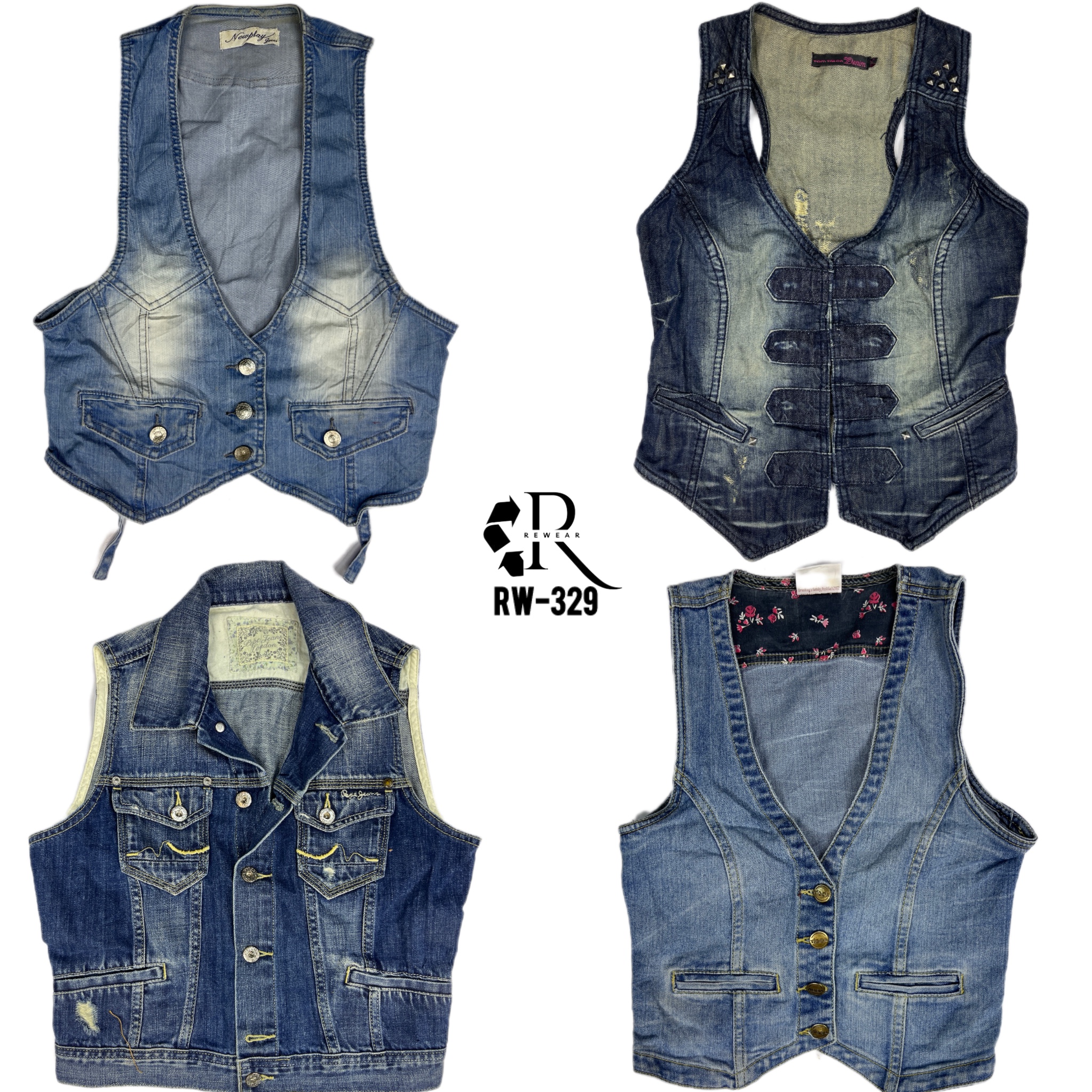 Y2K Bitney Era Denim Waistcoat(RW-329)