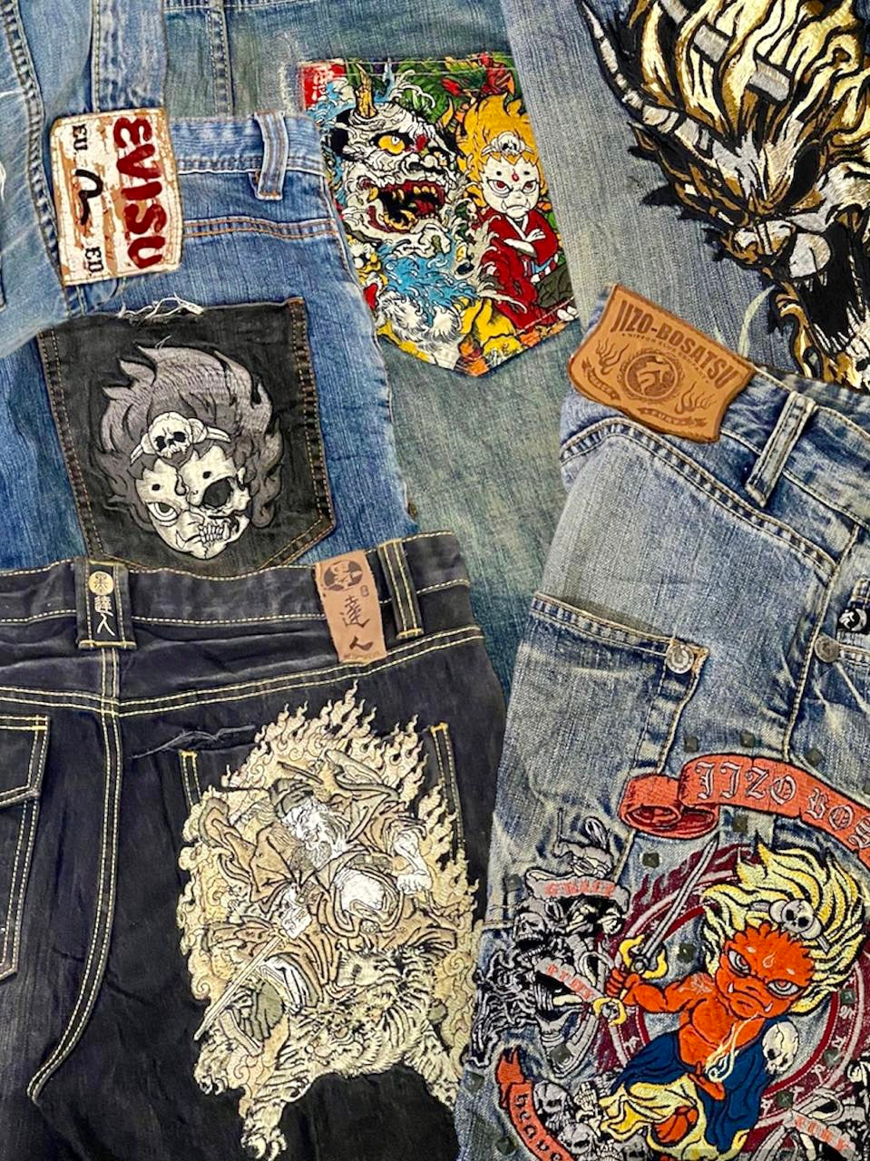 Japanes Jeans Unbranded and Branded Jeans Embroidery