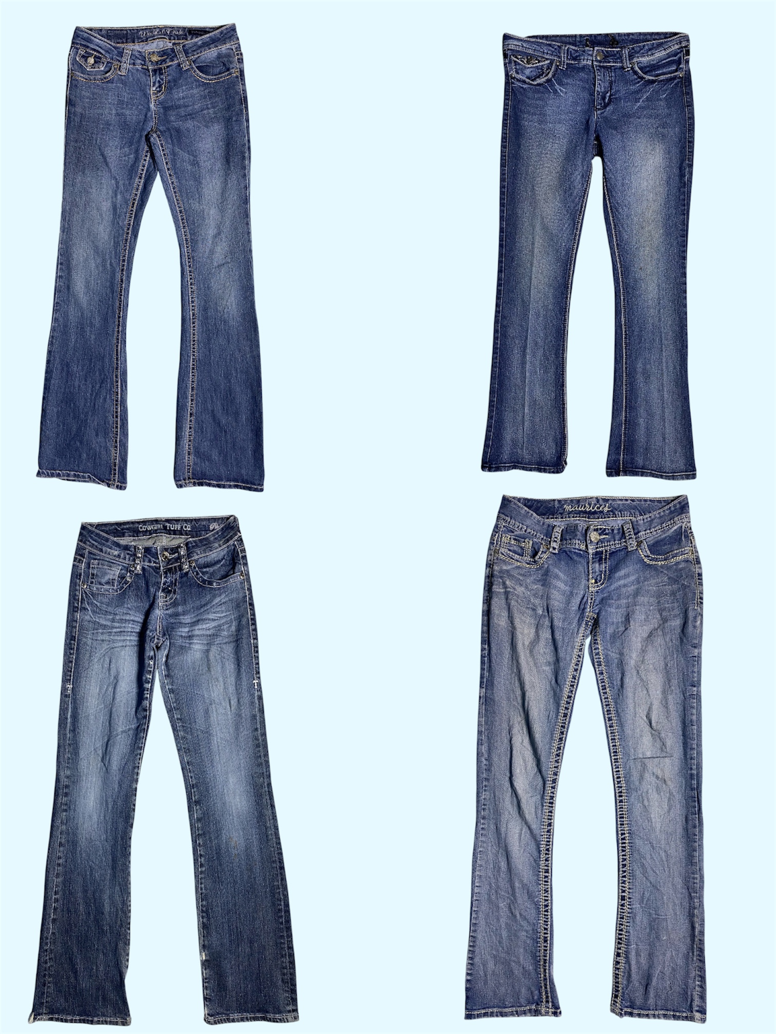 Flared & Faded – Y2K Baby Jeans 💿🪩(TS:599)
