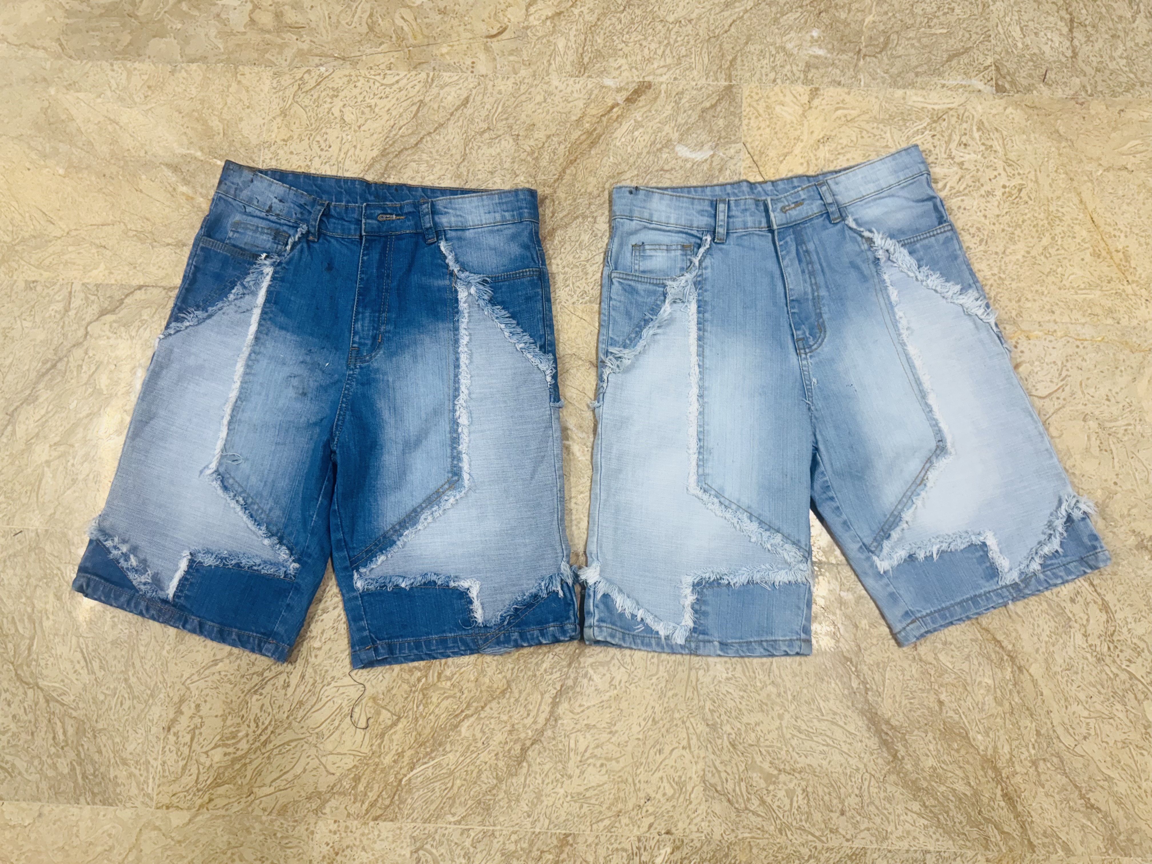 Rework-Stil unmarkierte Denim-Shorts