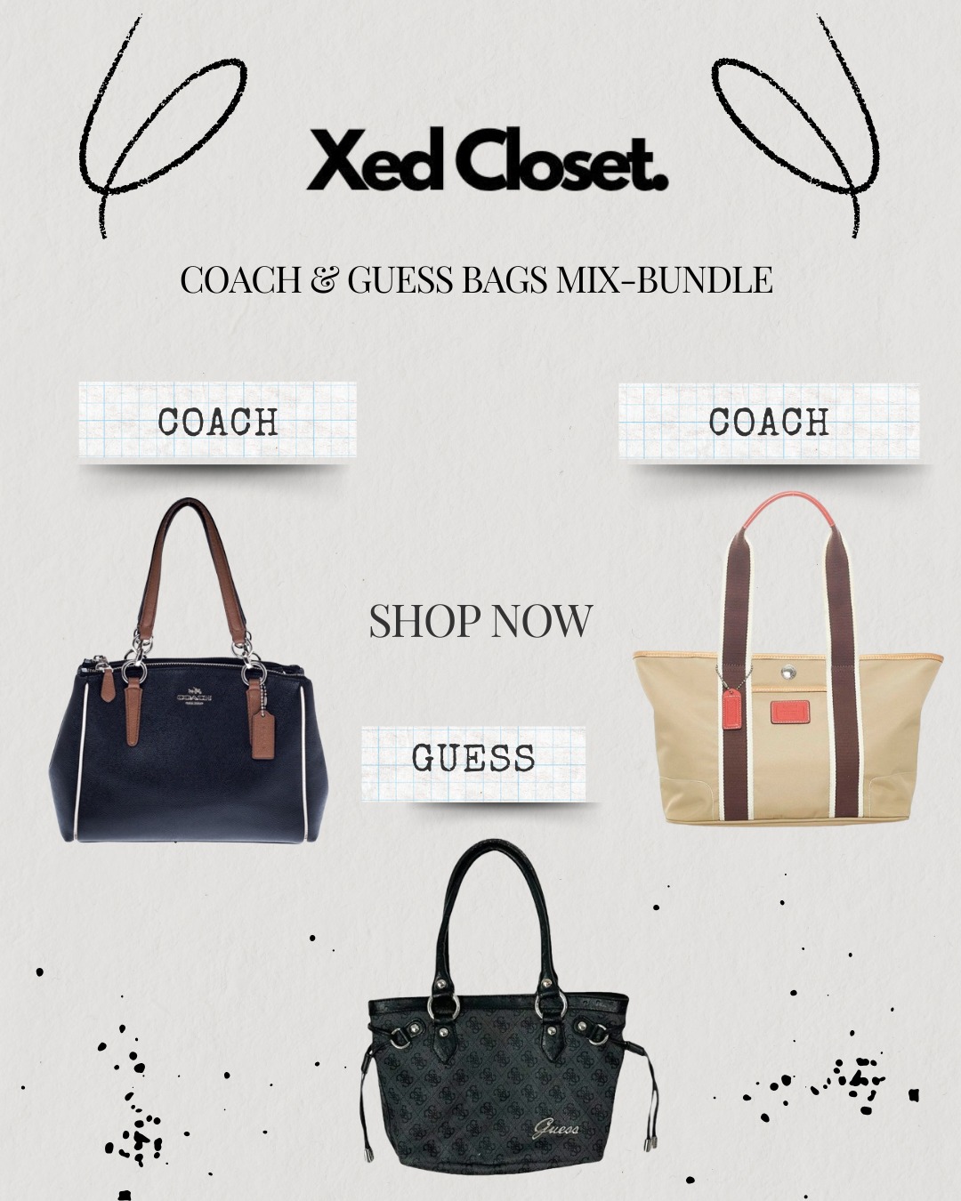 Coach & Guess Premium Bags 20-Pieces