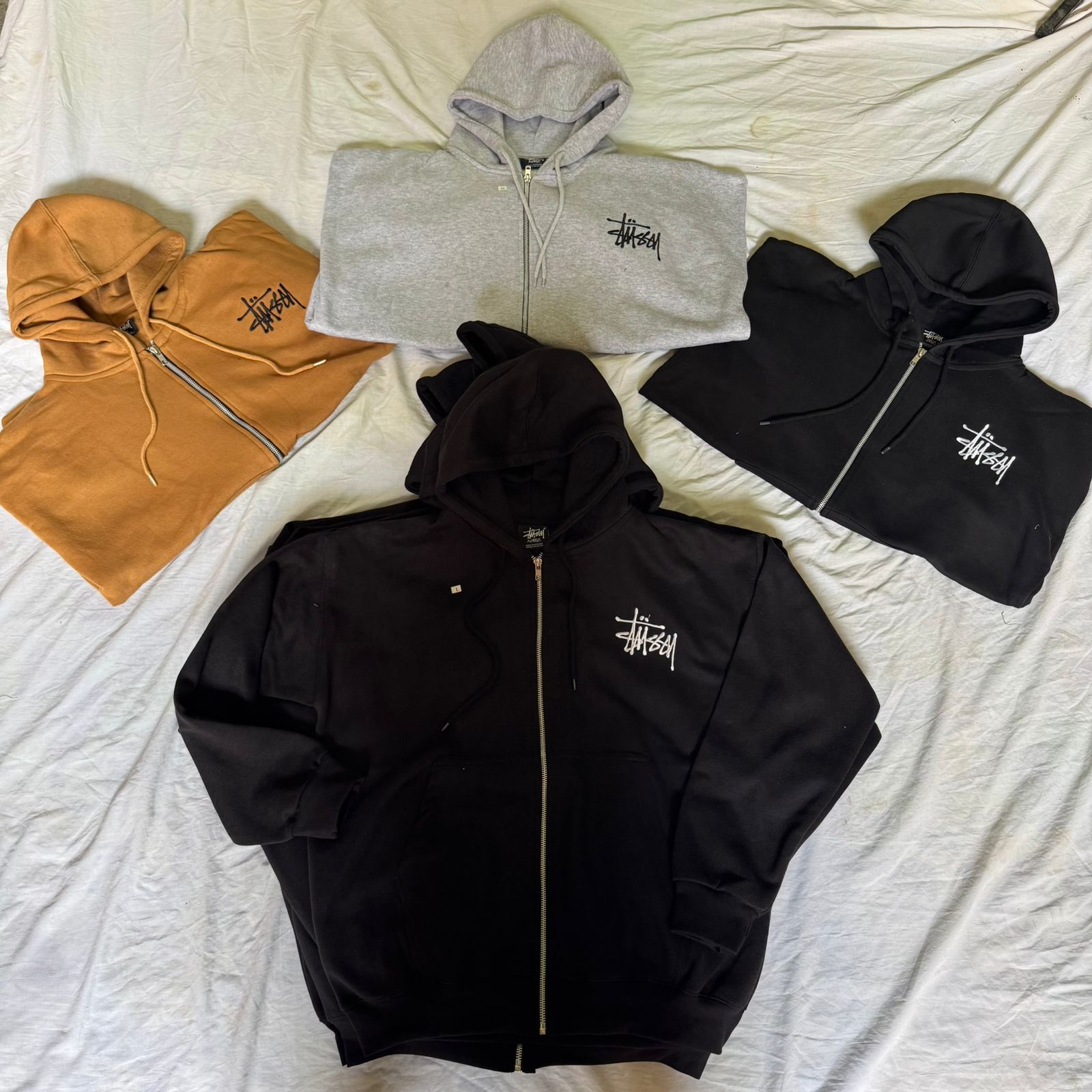Rework Style Stussy Black zipper hoodie