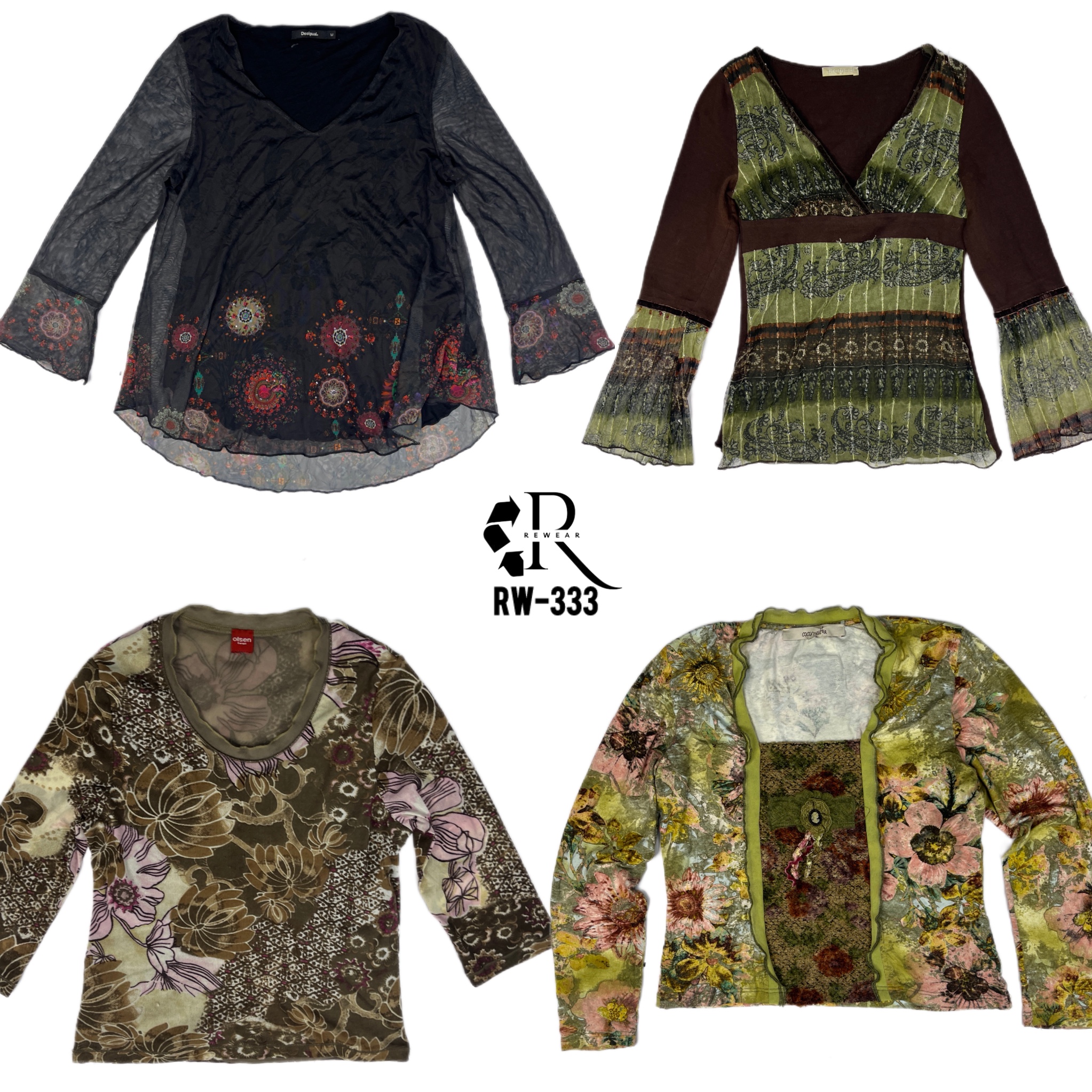 Y2K Earthy Tone Full Sleeeve Tops (333)