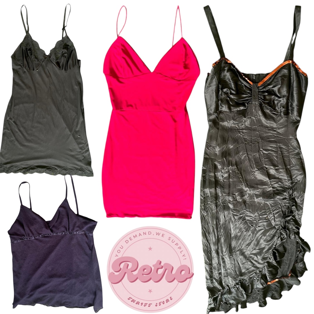 Vestidos Y2K Cortos y Mini – Satén Ceñido, Encajes y Mezcla de Noche de los 90 para Mujeres
