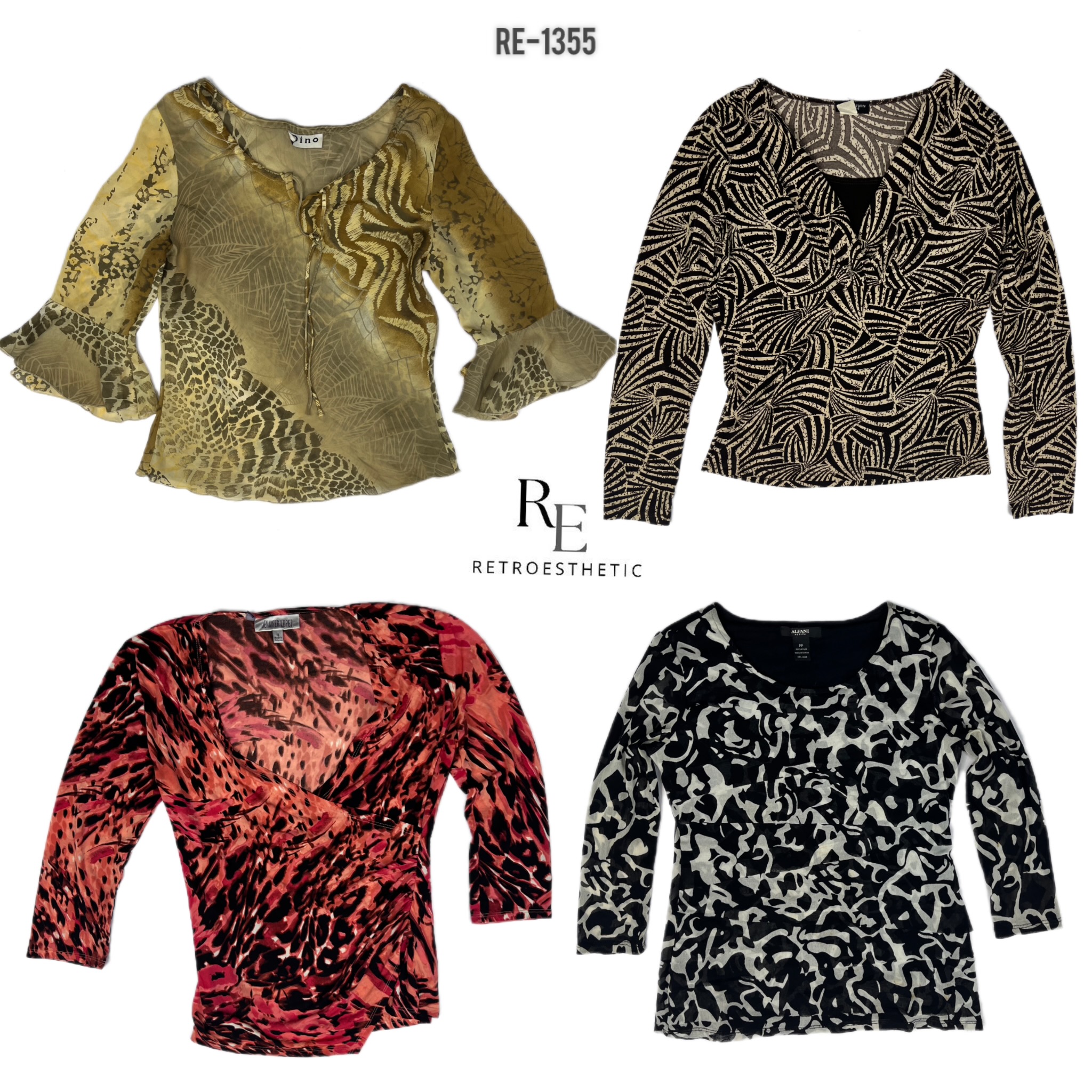 Y2K Animal Print Full Sleeve Tops (RE-1355)