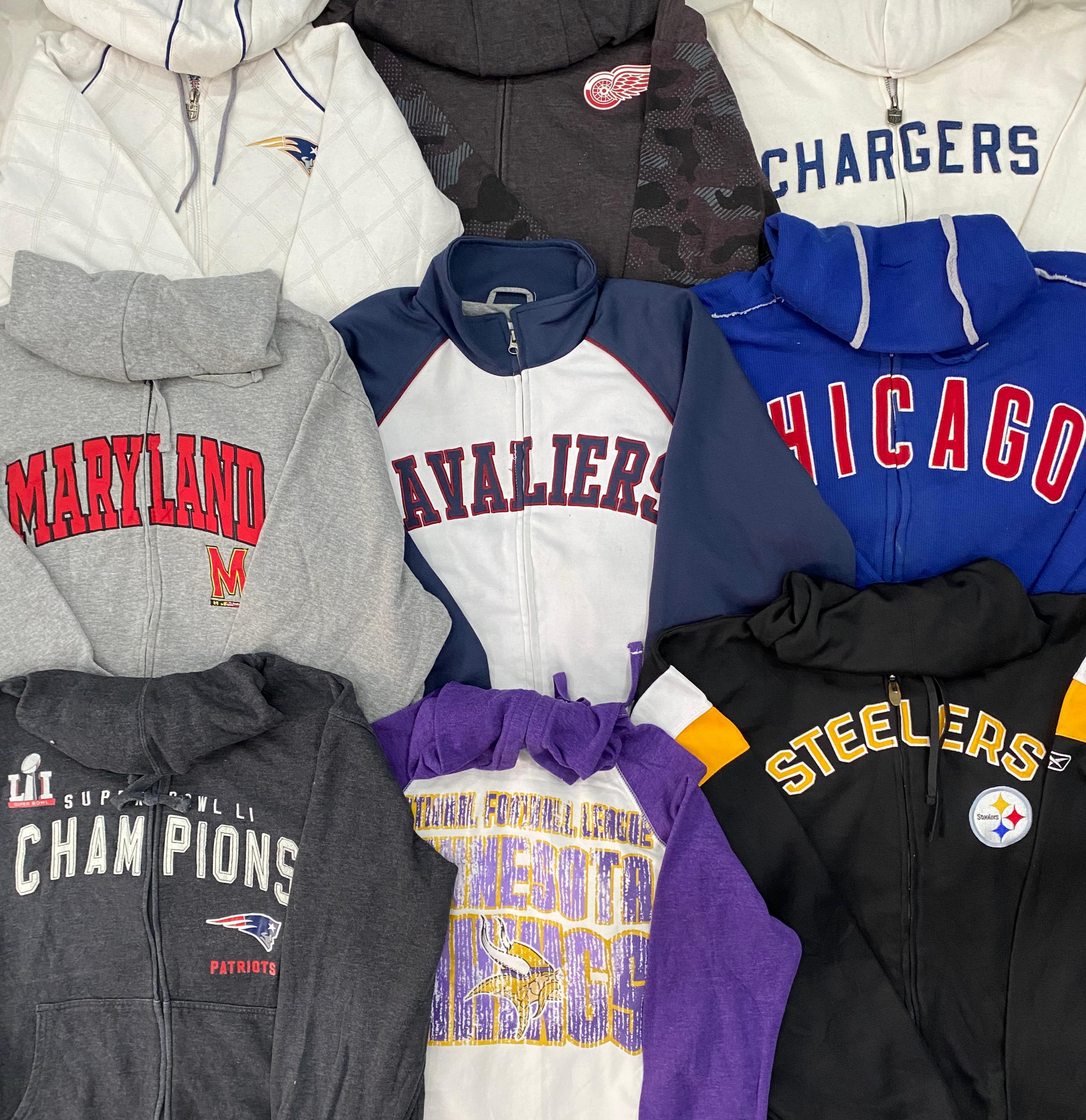 Branded Pro Sports Zippers NFL, NHL - 15 pieces