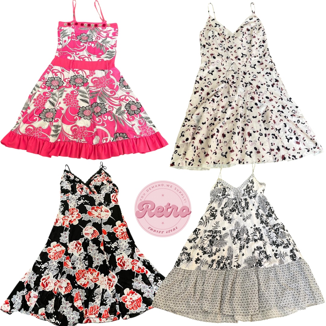Y2K Midi Dresses – Bold Florals, Monochrome Mix & Retro Prints for Women