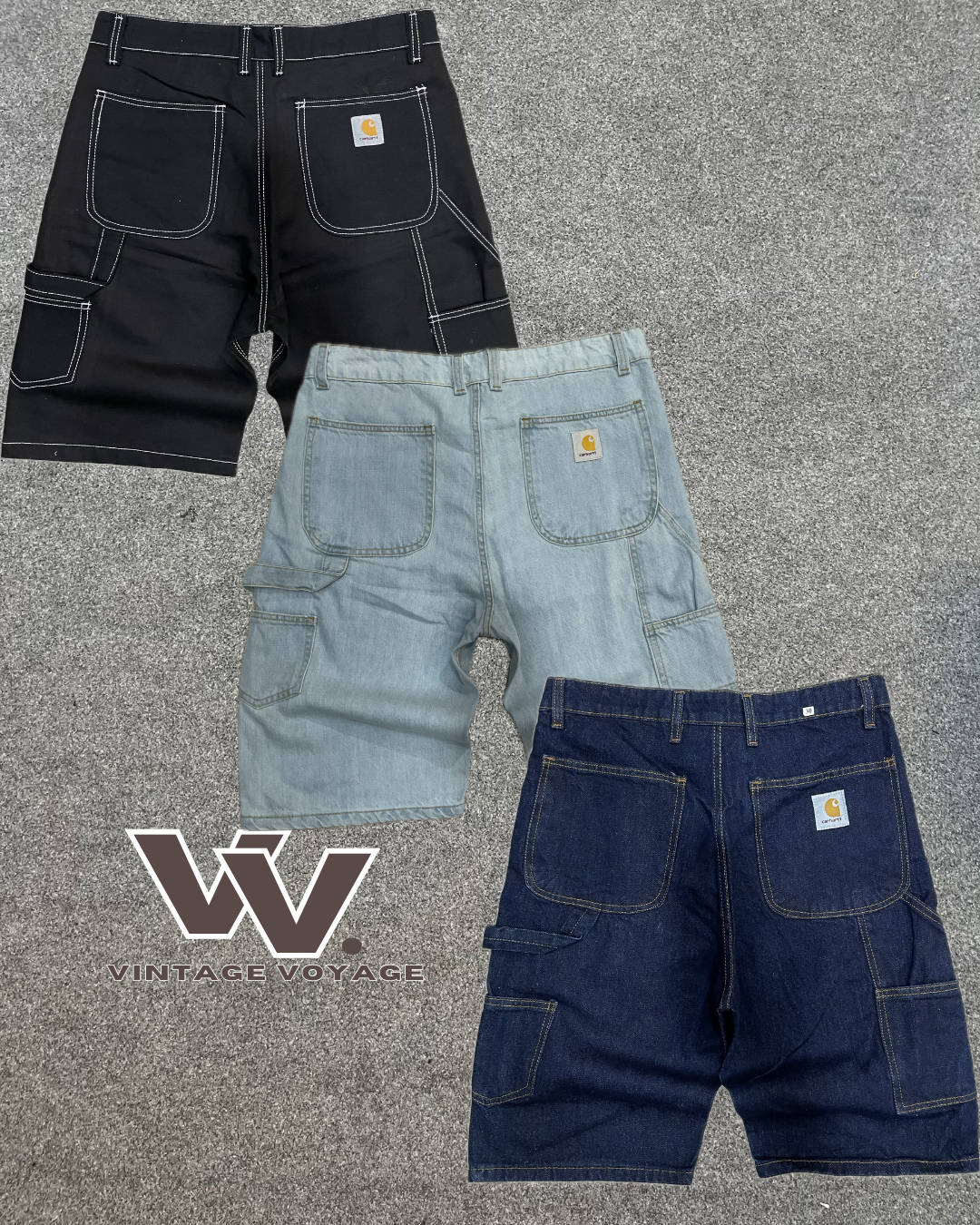 Carhartt rework style denim shorts #16625