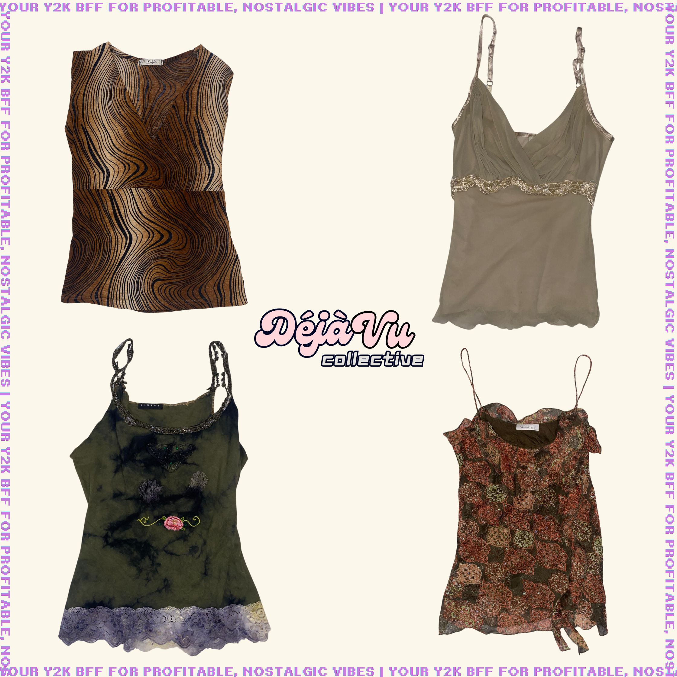 Top in Cami con Palette Grunge anni '90/Y2K (DVC#49)