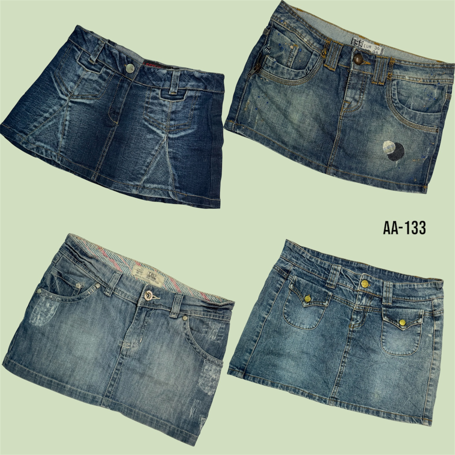 Y2K Britney Ära Denim Mikro Mini Röcke (AA-133)