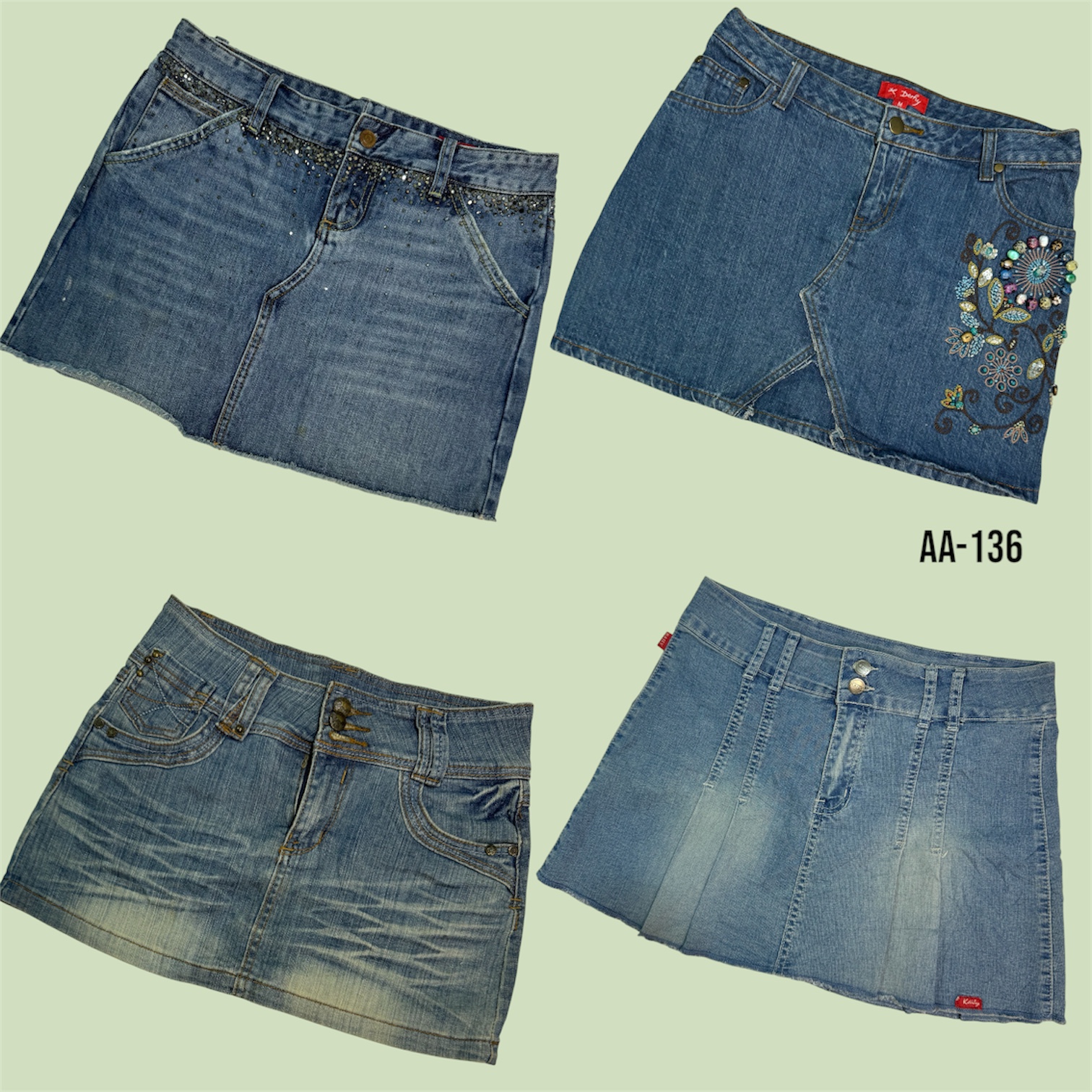 Gonne Mini in Denim Era Y2K di Britney (AA-136)