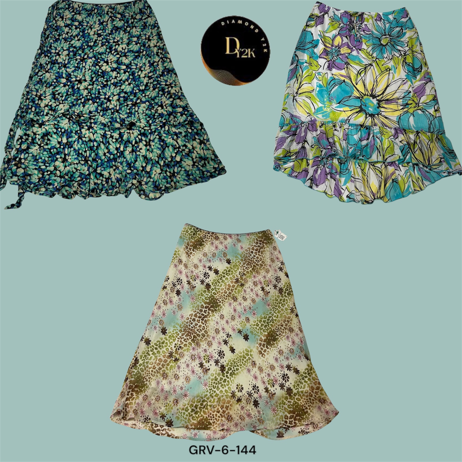Y2K Poly Dream Skirt | Bold Green Vibes  (GRV-6-144)