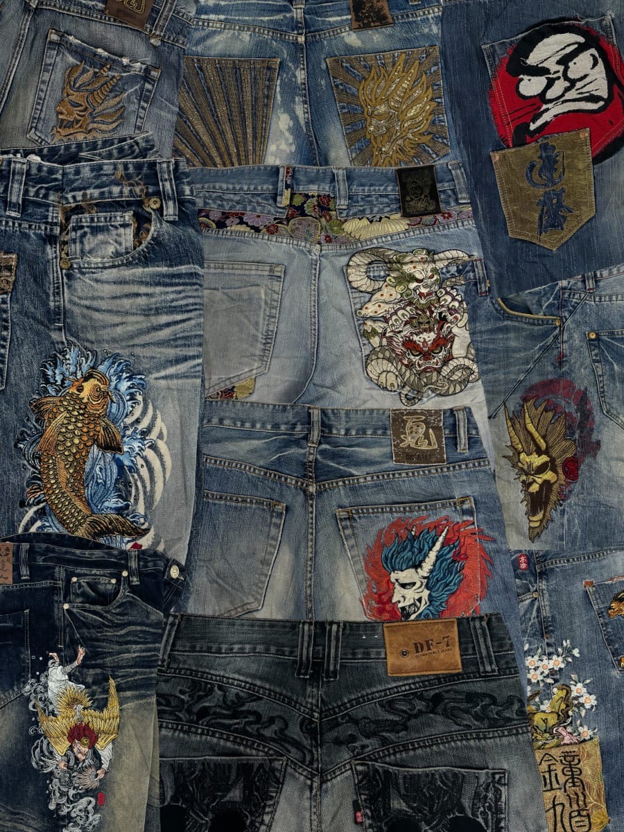Japanes Jeans Big ,Train  Onirai, Blue Way, Embroidery