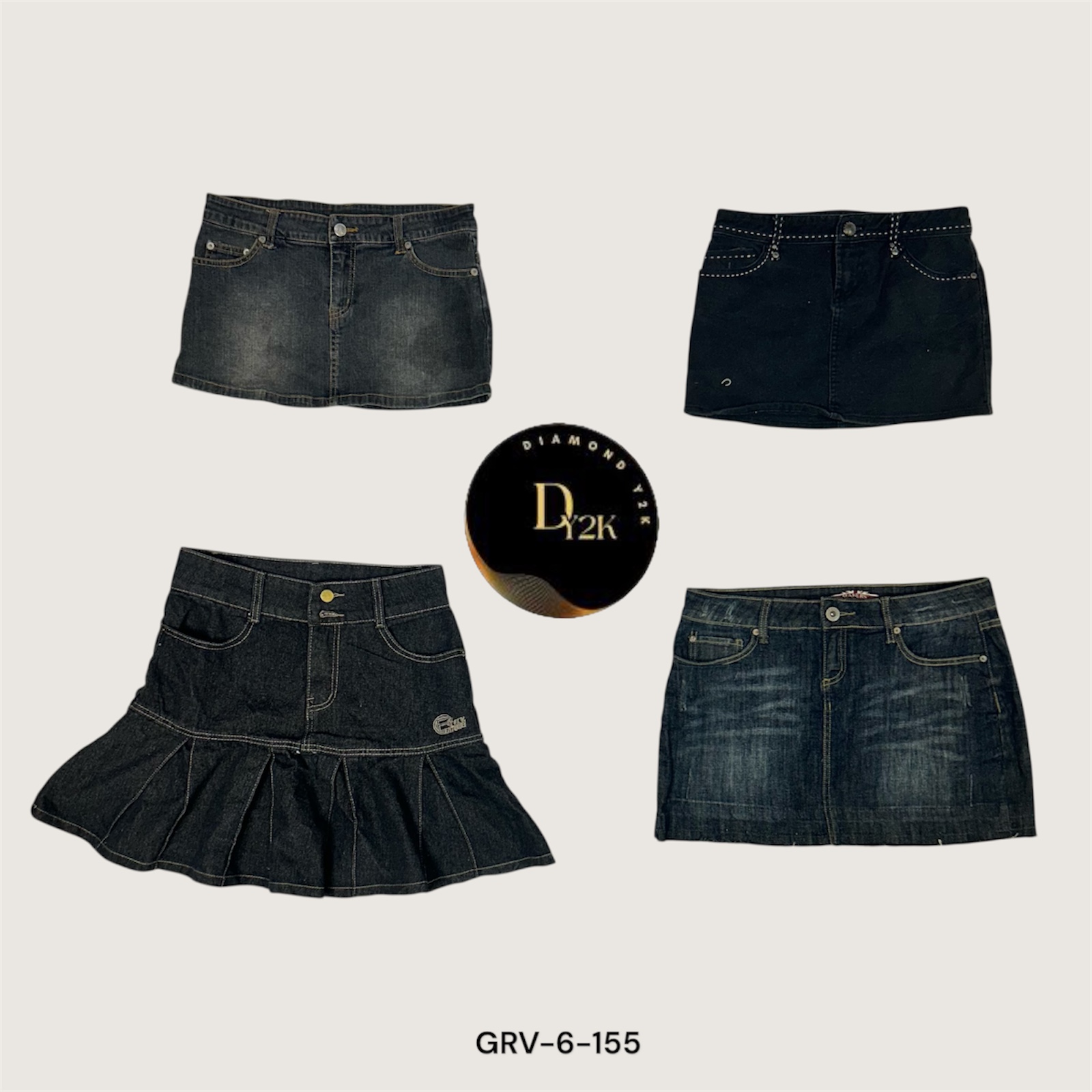 Y2K Flirty Denim Mini Skirt | Early 2000s Essential (GRV-6-155)