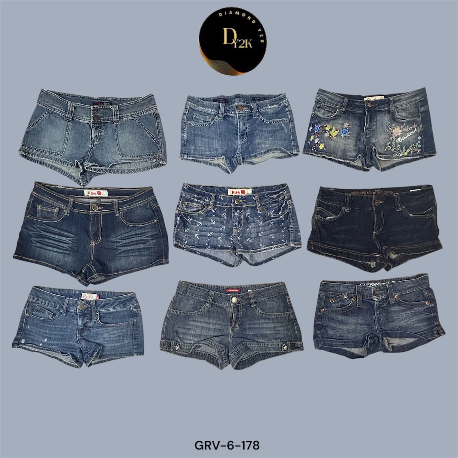 Y2K Denim Mini Shorts | Iconic Retro Streetwear (GRV-6-178)