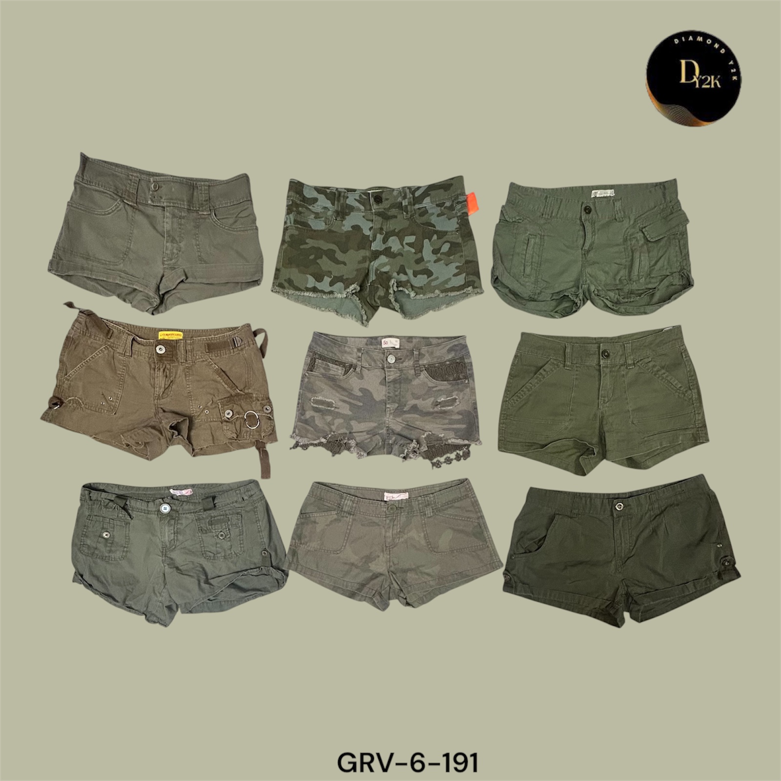 Y2K Utility Vibes | Green Cotton Cargos (GRV-6-191)