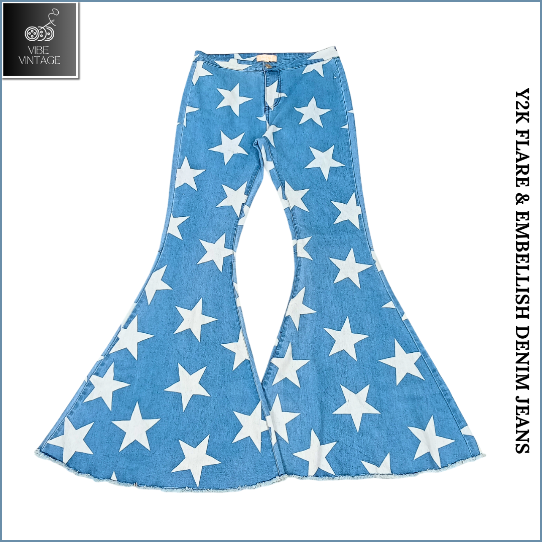 Y2K FLARE & EMBELLISH DENIM JEANS (BUNDLE 09)