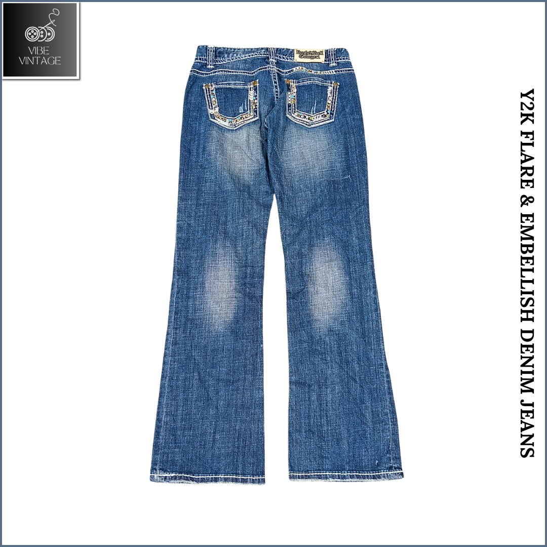 Y2K FLARE & EMBELLISH DENIM JEANS (BUNDLE 10)