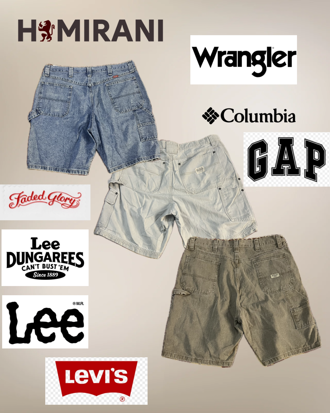Mixed Brand carpenter and workwear shorts