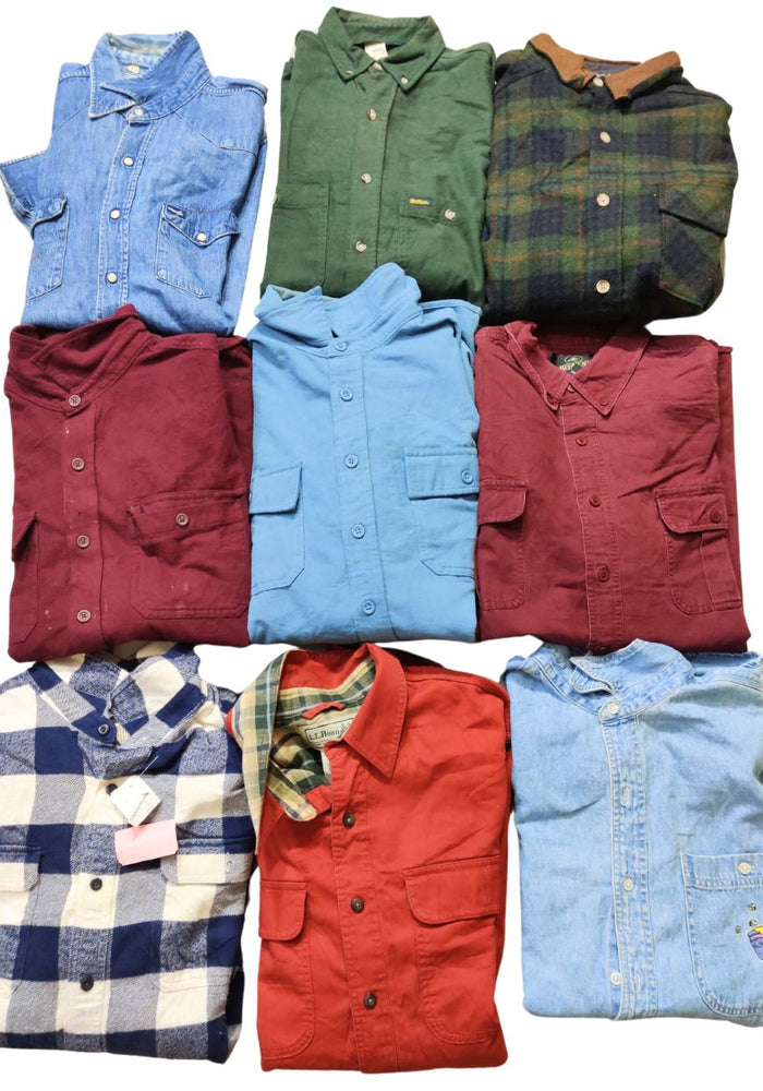 10 Mixed Brand Men’s Vintage Flannel Shirts