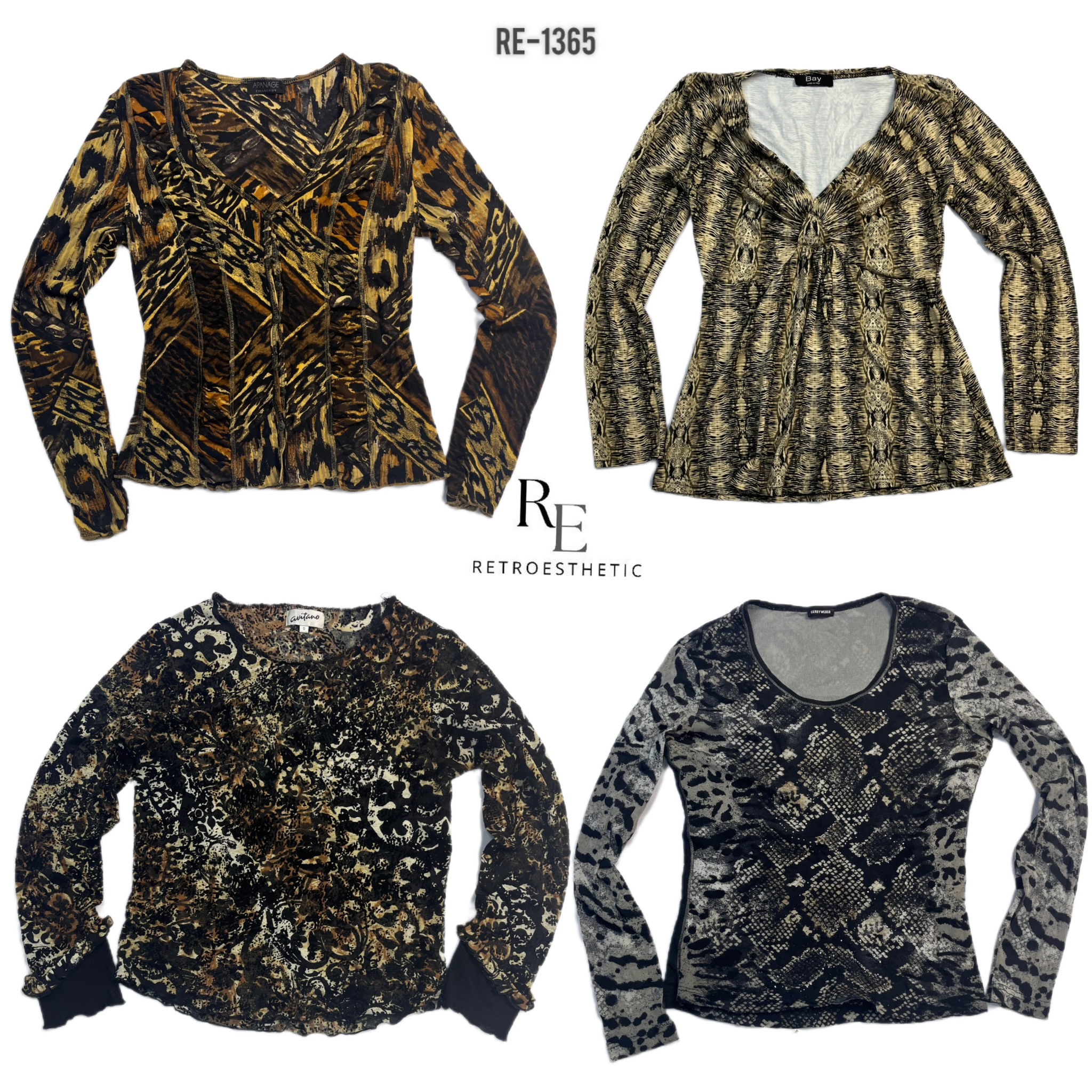 Y2K Animal Print Full Sleeve Tops (RE-1365)