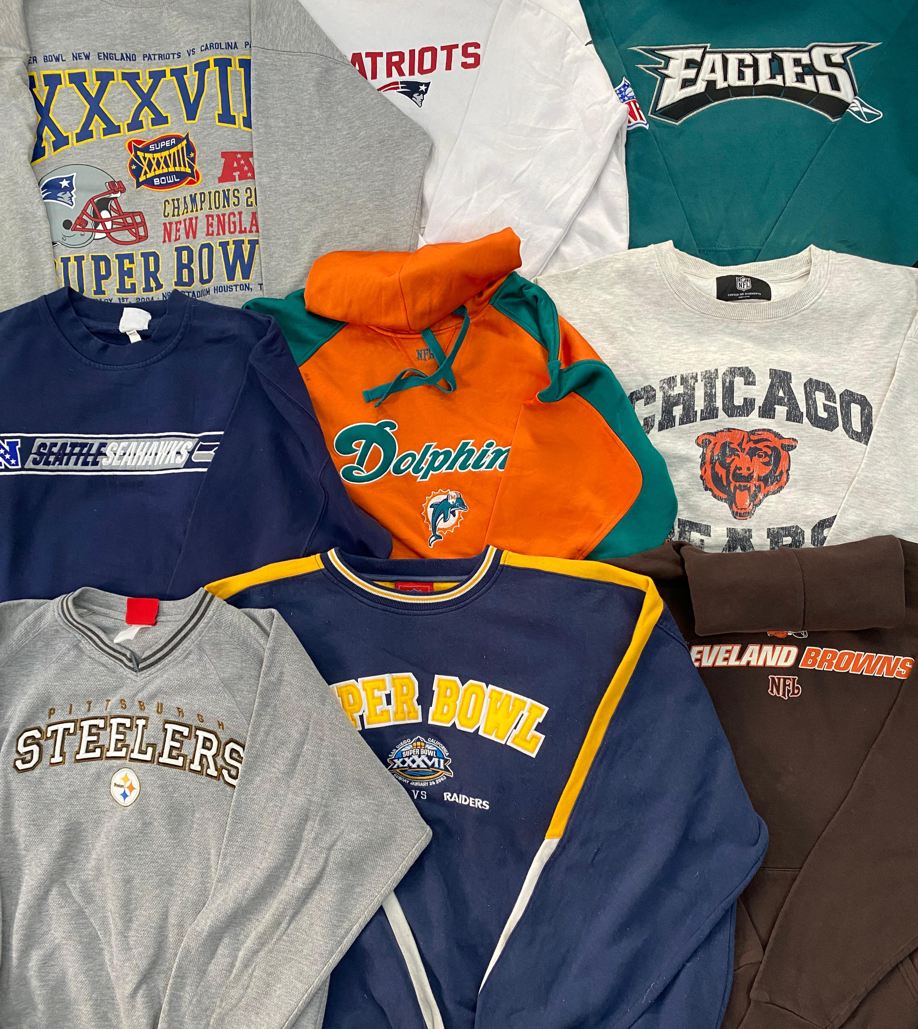 Branded NFL Sweatshirts & Hoodies - 19 pieces