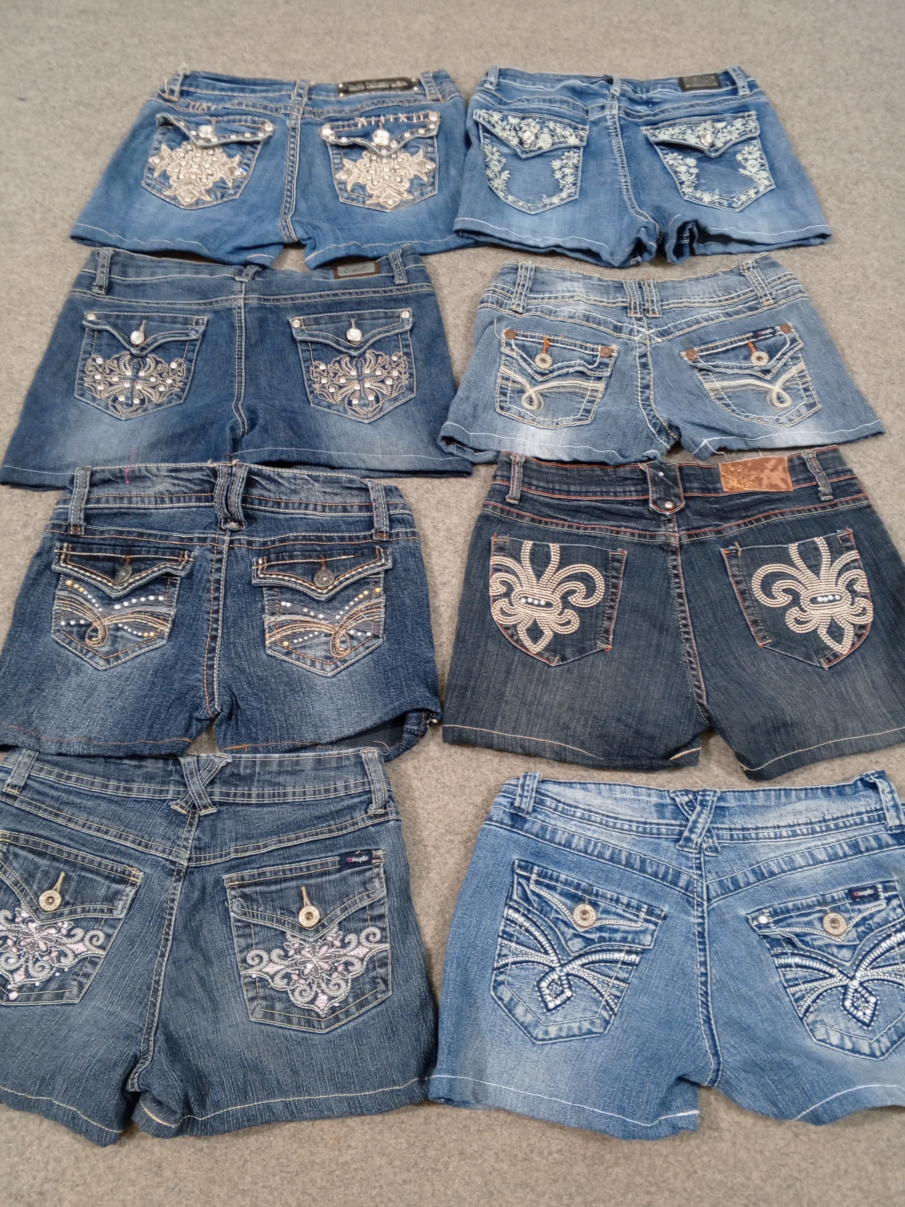 HD1003 Ladies Reworked Y2K Embellished Sexy Shorts - 18 pcs