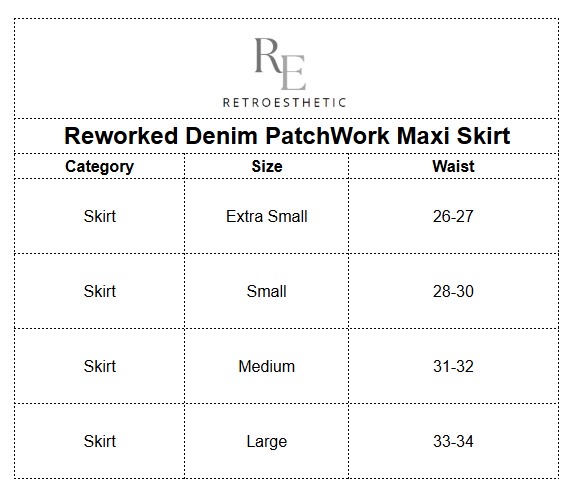Wiederverwertete Denim-Patchwork-Maxiröcke