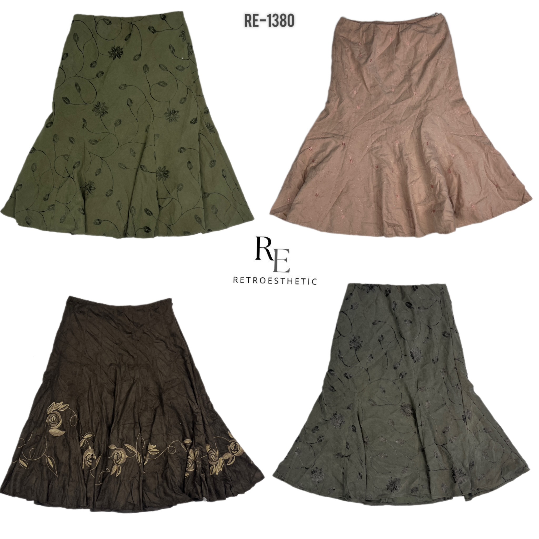 Gonne in suede tono terra Y2K (RE-1380)