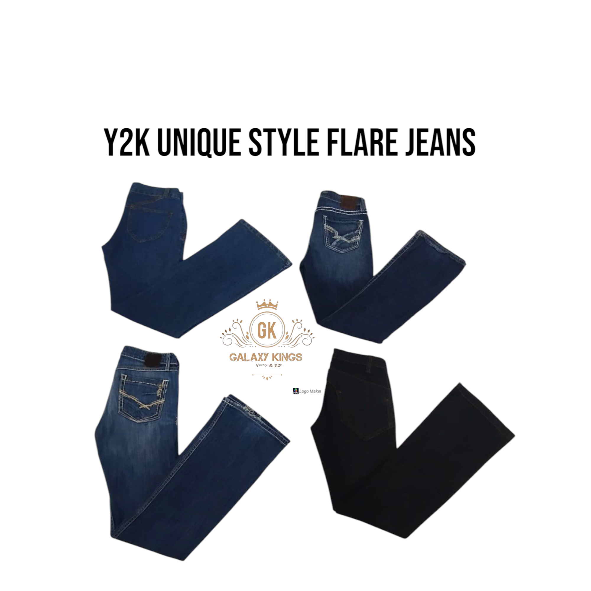 Y2K Einzigartiger Stil Schlagjeans
