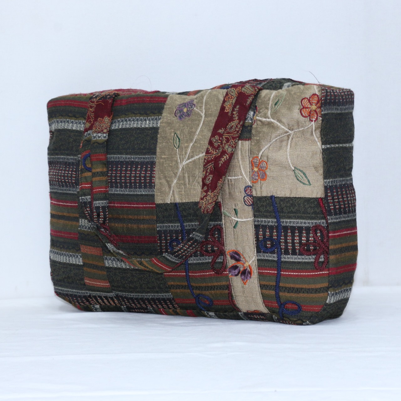 CR-161 Upcycled Indiana Print Patchwork Bag