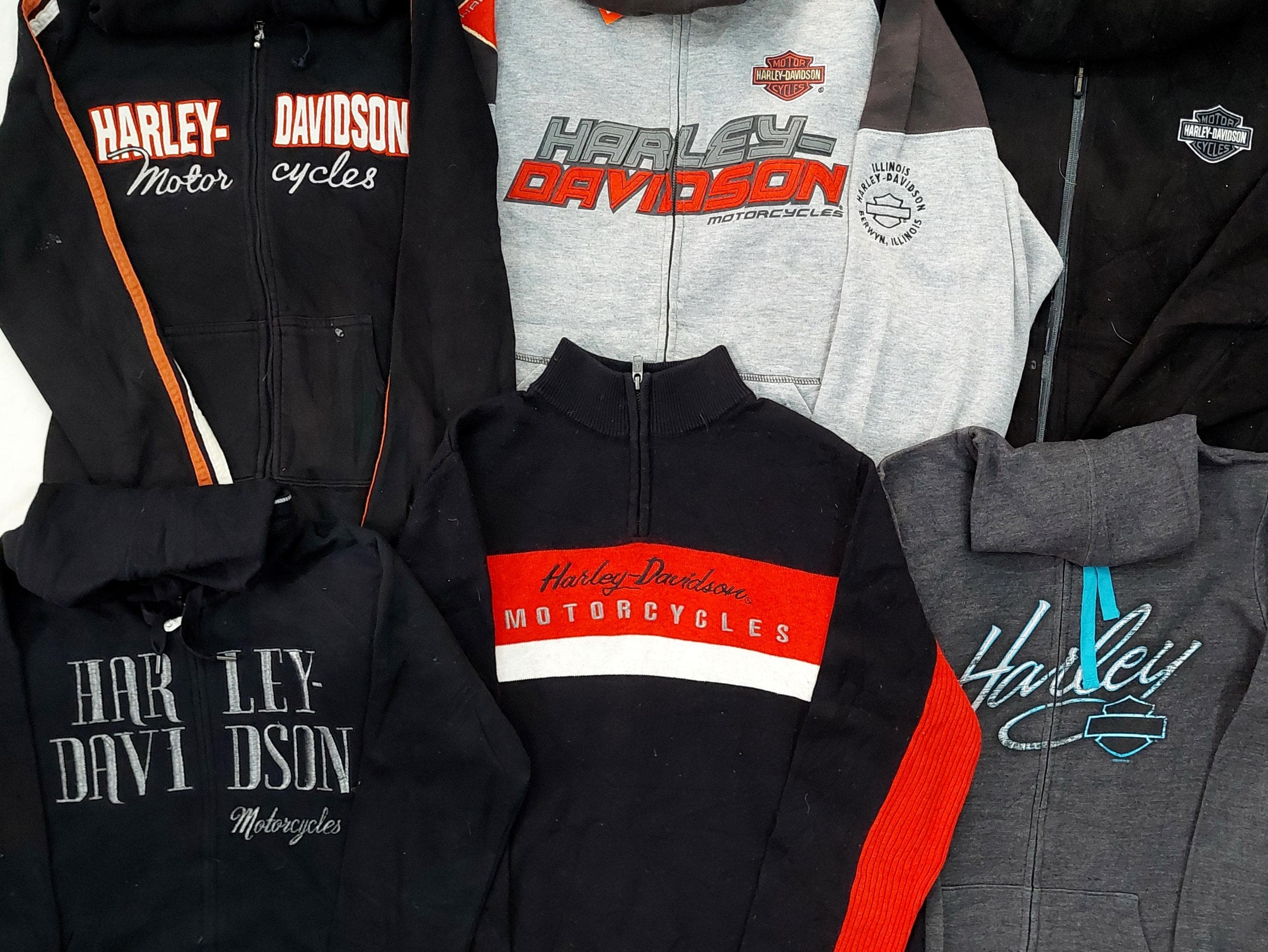 Branded Harley Davidson Zipper Hoodies - 16 Pieces