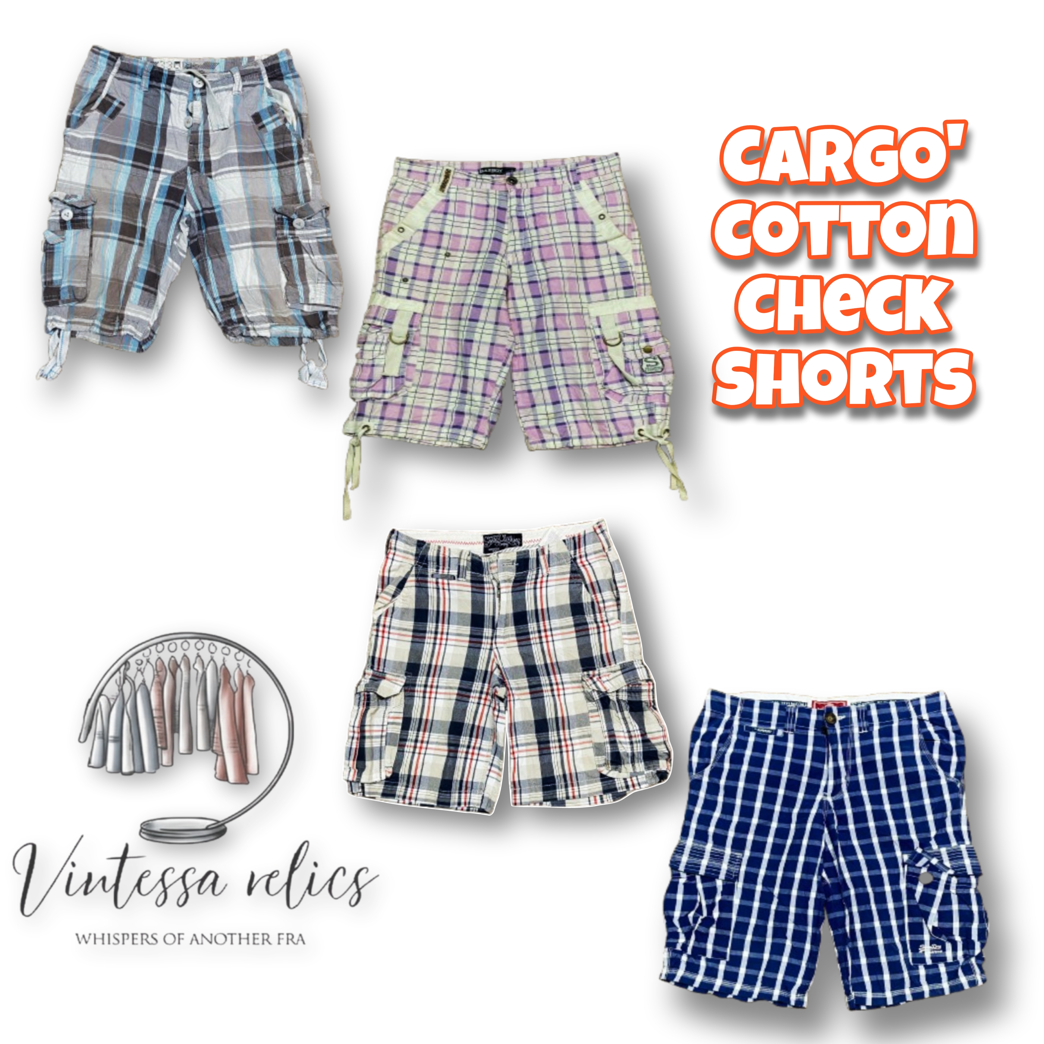 VP19 Cargo & Check Cotton Shorts
