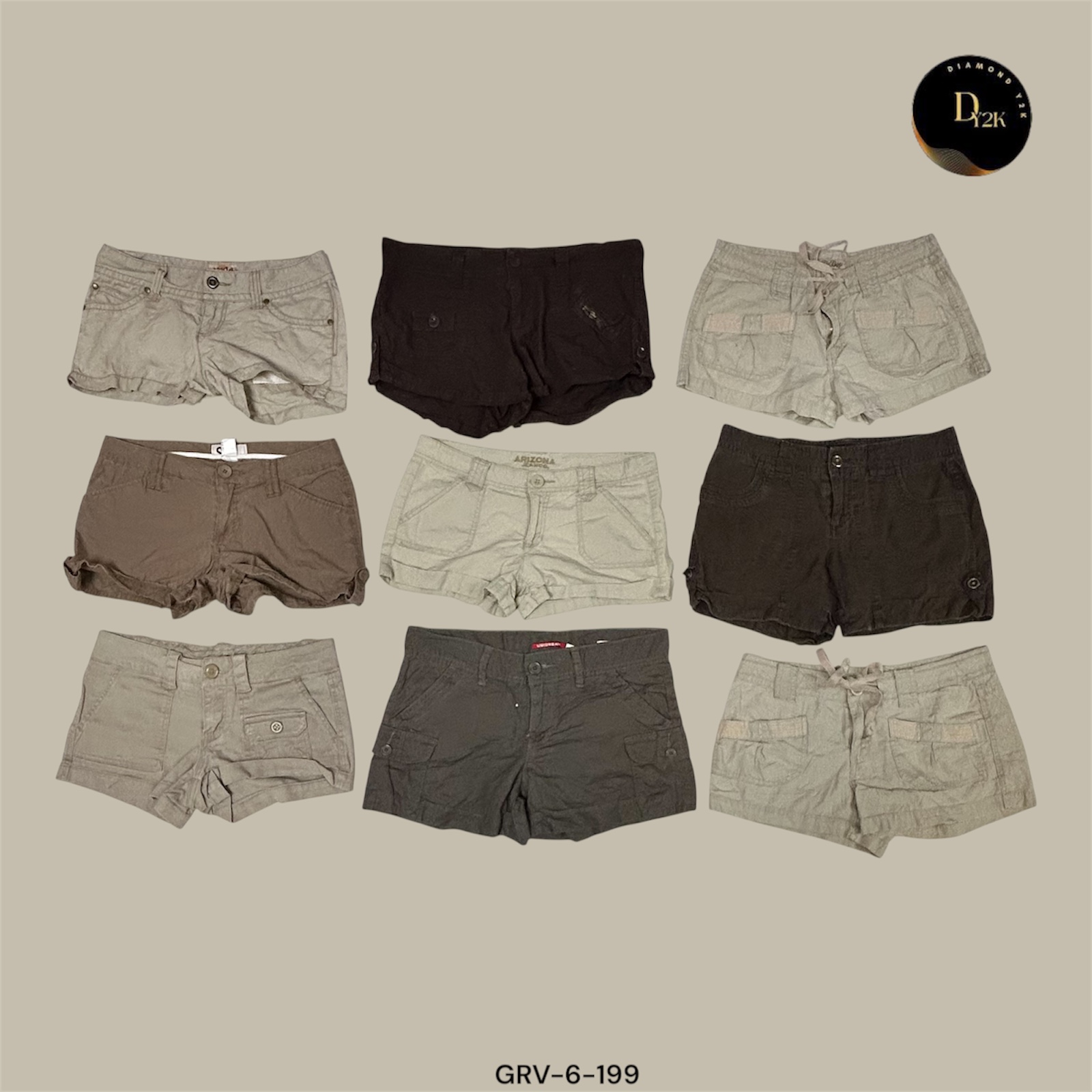 Y2K shorts Core | Brown + Cream Cotton Edition (GRV-6 199)