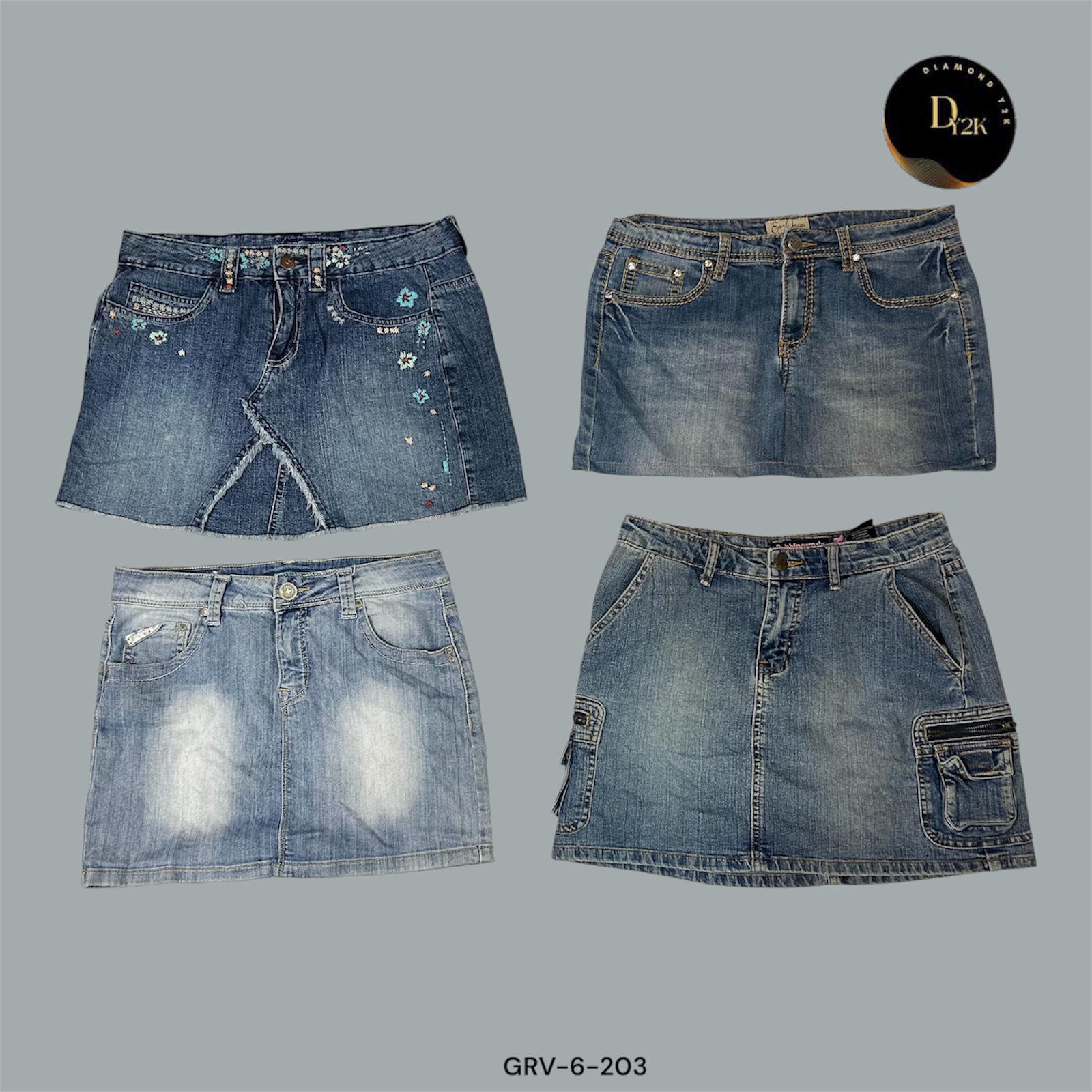 Y2K Denim Midi Skirt | Retro Chic Revival  (GRV-6-203)