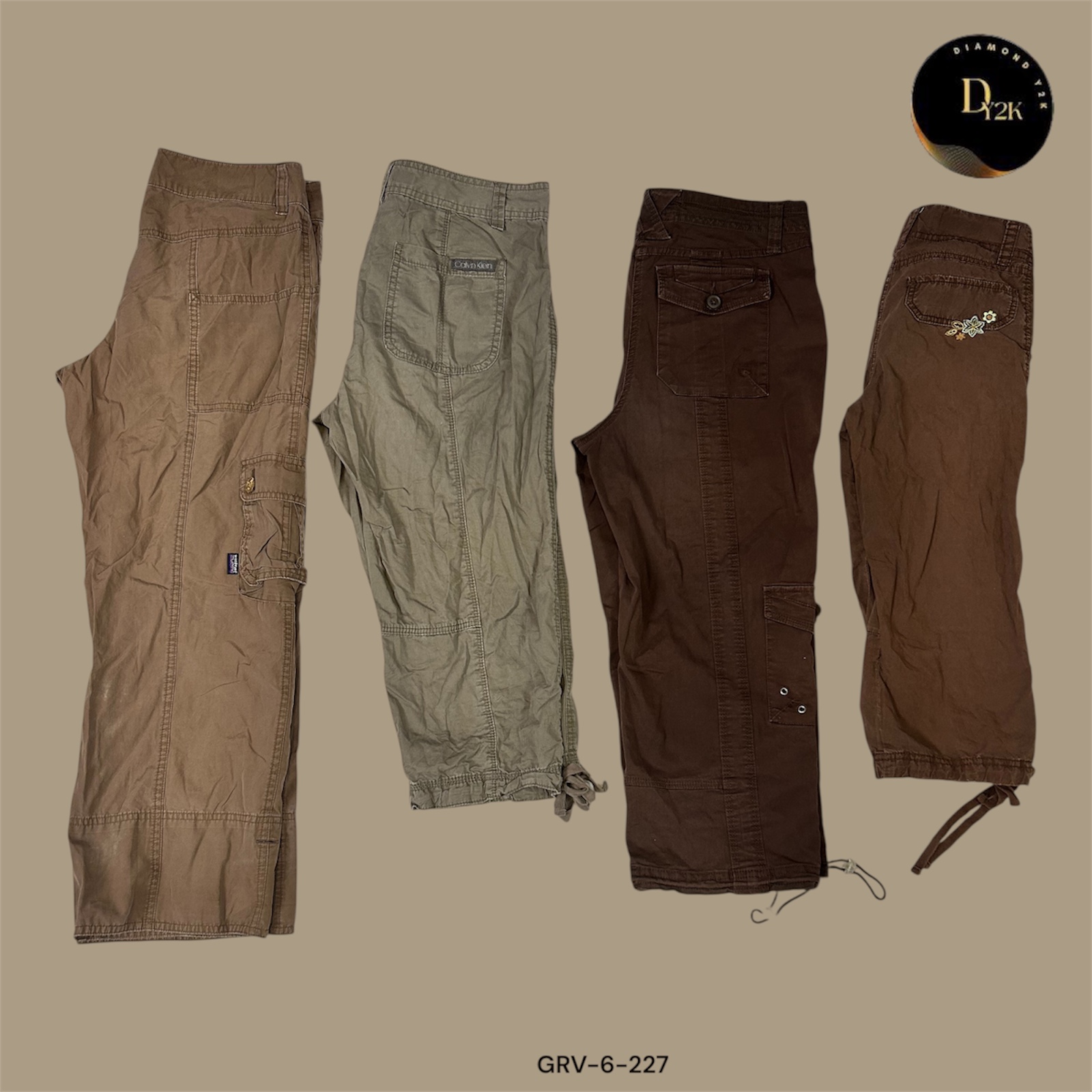 Y2K Brown Capri Pants | Earthy Tones, Retro Fit (GRV-6-227)