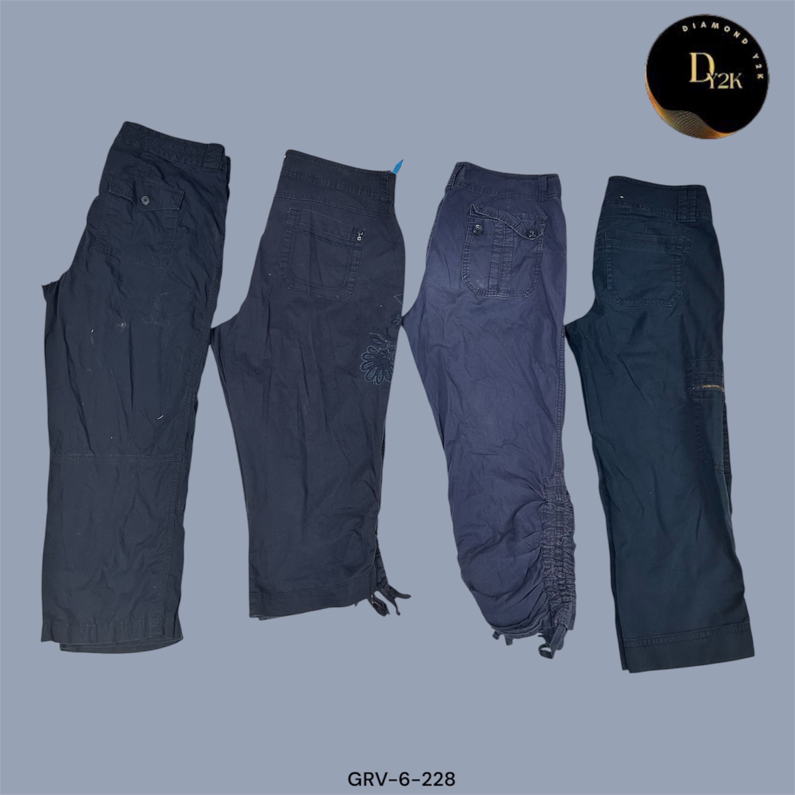 Y2K Blue Capri Pants | Retro Cool Girl Vibes (GRV-6-228)