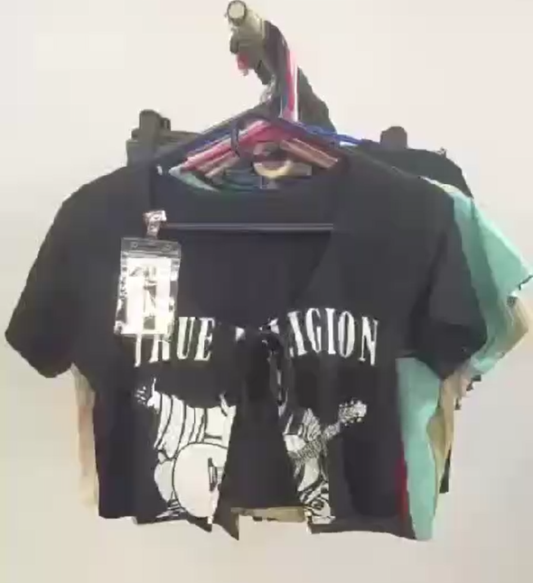 CR-164 Überarbeitete Damen Cropped T-Shirts