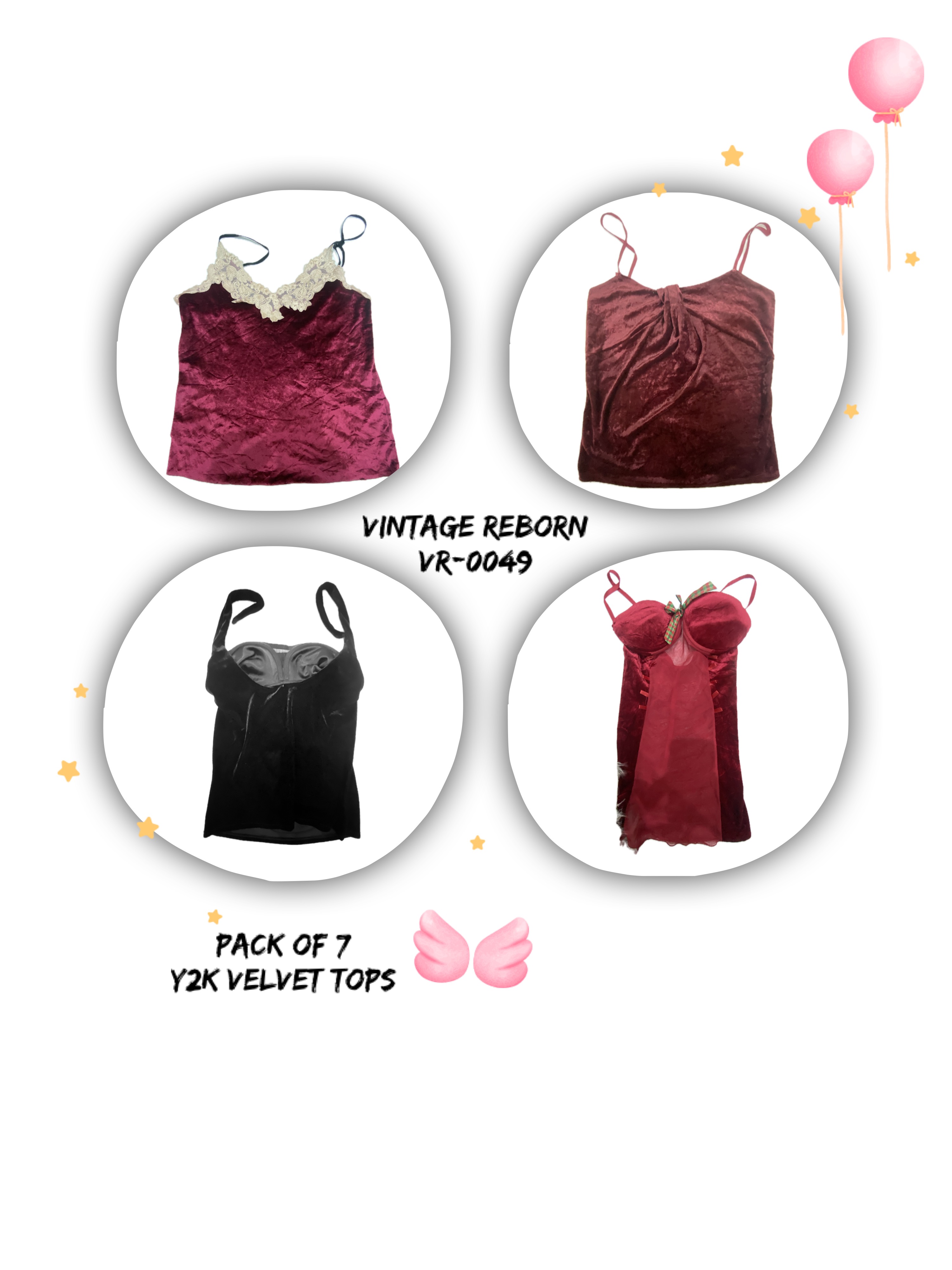Y2k era Velvet Tops (VR-0049)