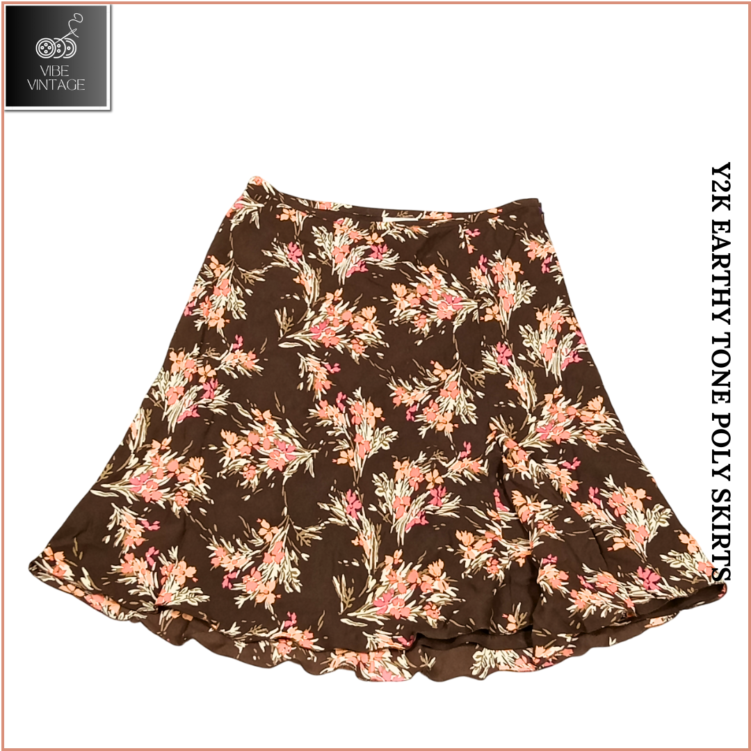 Y2K EARTHY TON POLY SKIRTS